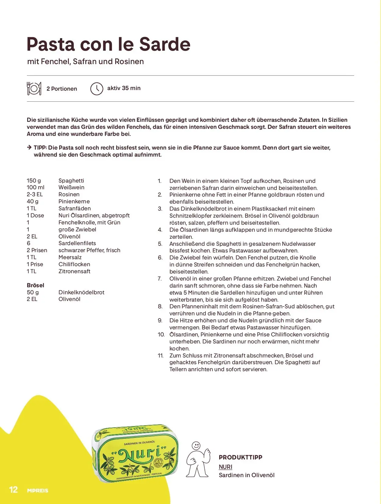 MPREIS Sommermagazin 2026 von 28.05.2026 - Aktuelle Angebote | Seite: 12 | Produkte: Pasta, Rosinen, Häränliha, Hajdina liszt