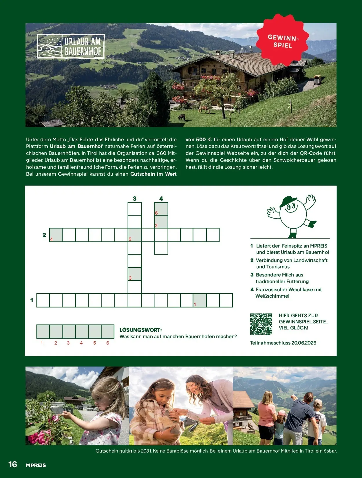 MPREIS Sommermagazin 2026 von 28.05.2026 - Aktuelle Angebote | Seite: 16 | Produkte: Spiel, Milch