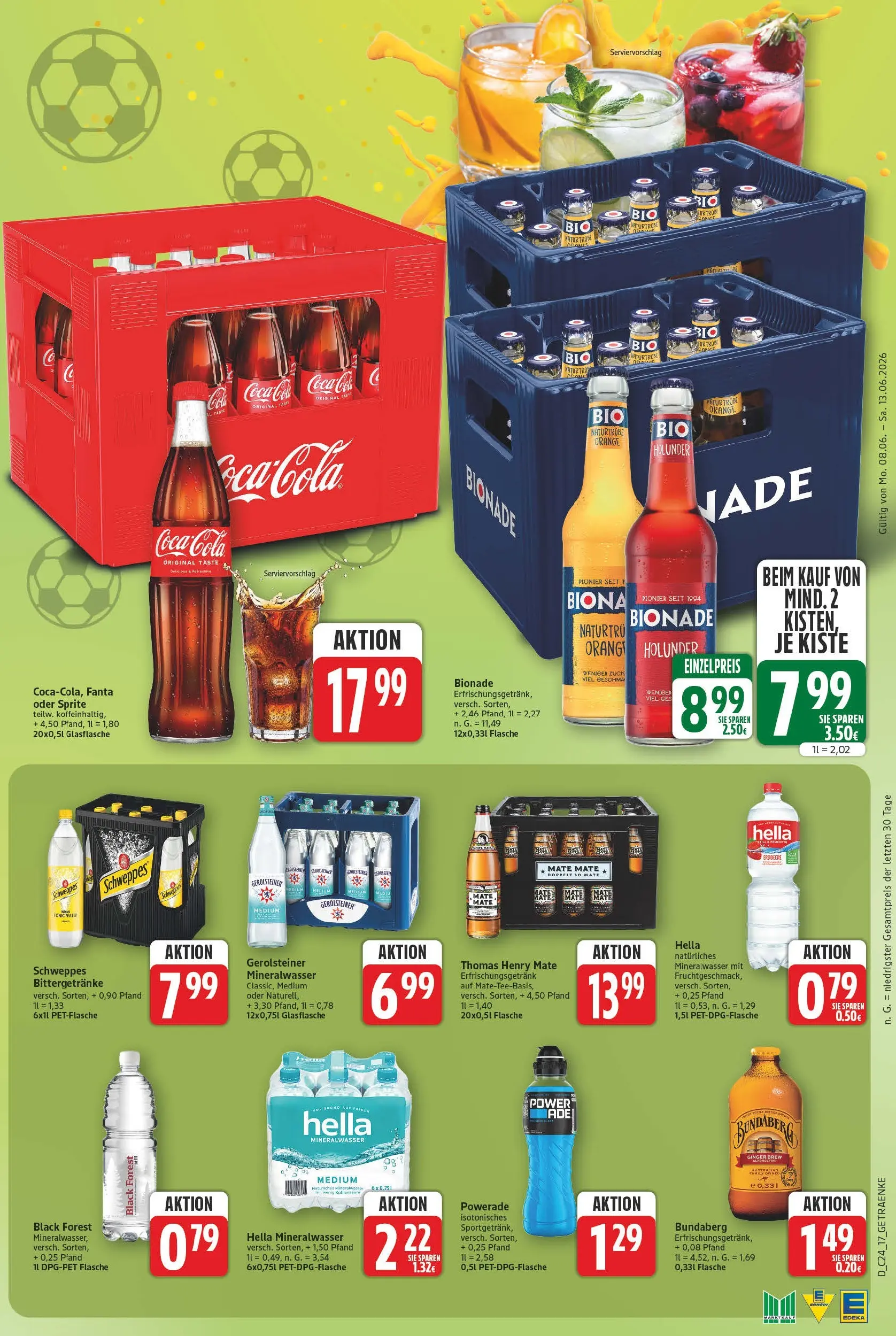 E center Prospekt Magdeburg (ab 08.06.2026) zum Blättern | Seite: 17 | Produkte: Coca cola, Cola, Hella, Gerolsteiner