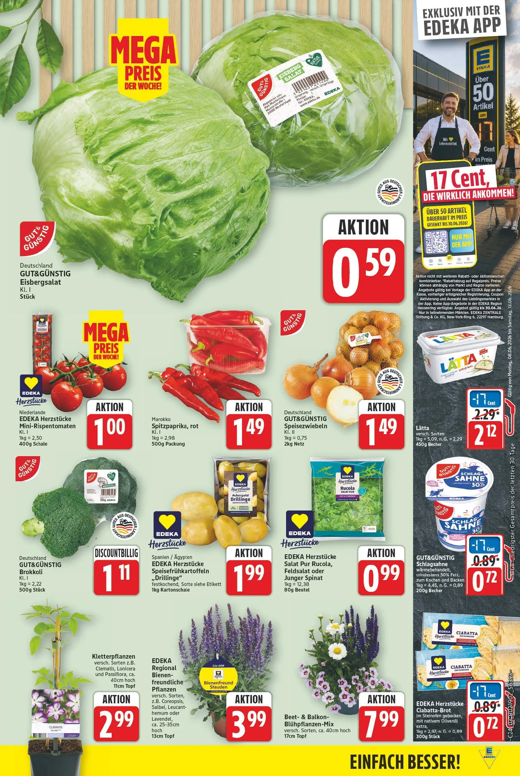 E center Prospekt Magdeburg (ab 08.06.2026) zum Blättern | Seite: 3 | Produkte: Olivenol, Rucola, Lätta, Salat