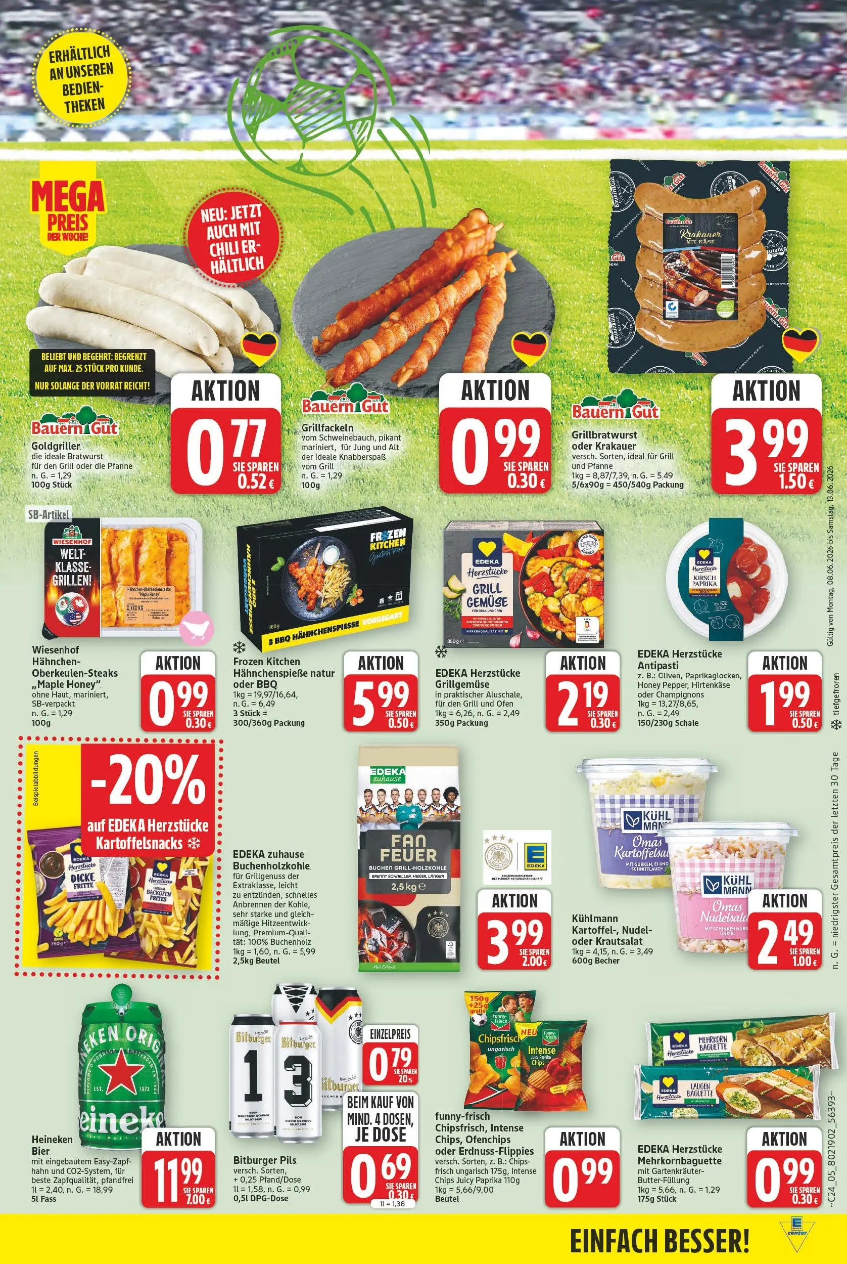 E center Prospekt Magdeburg (ab 08.06.2026) zum Blättern | Seite: 5 | Produkte: Grill, Hahnchen, Bier, Funny frisch