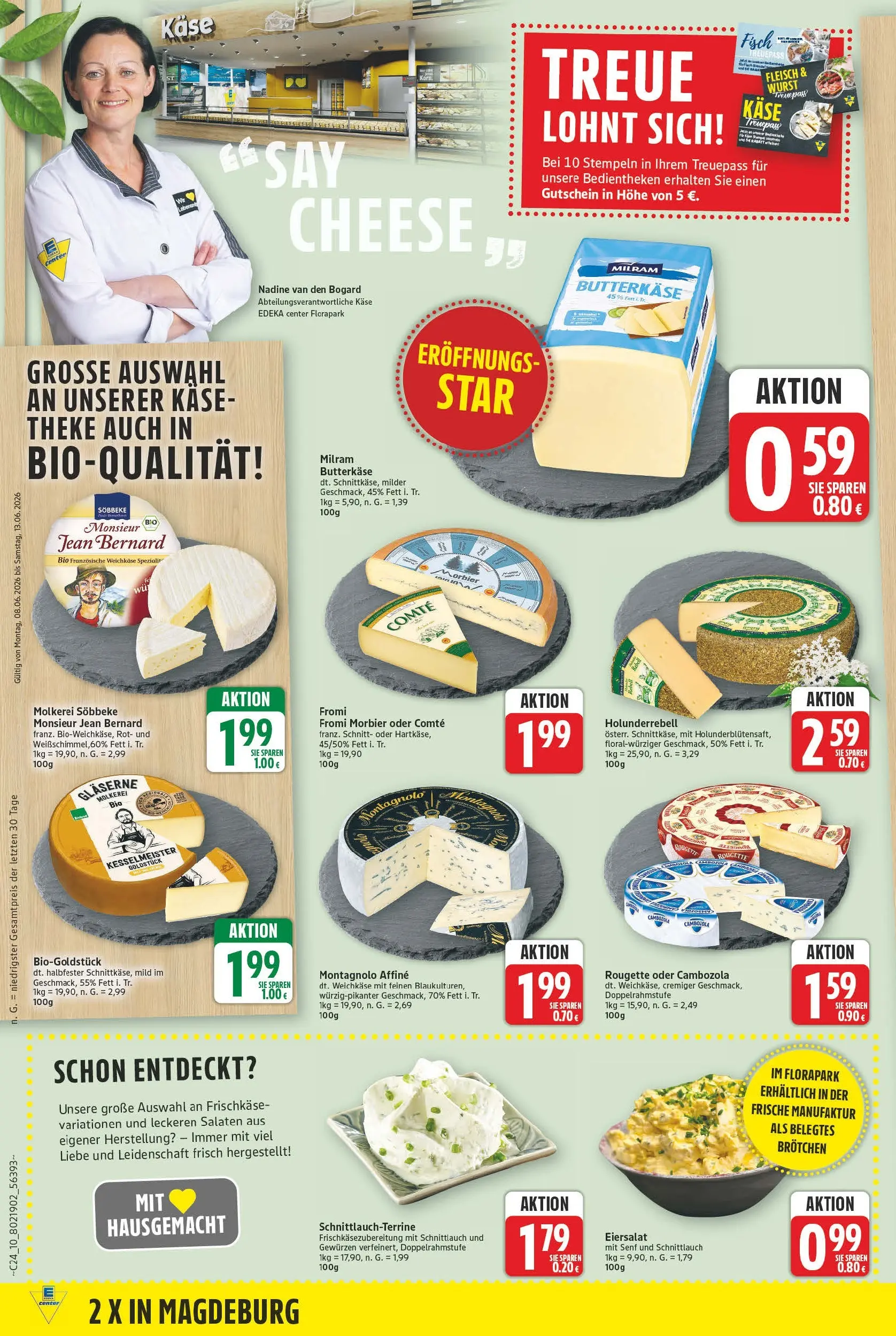 E center Prospekt Magdeburg (ab 08.06.2026) zum Blättern | Seite: 10 | Produkte: Käse, Fisch, Wurst, Frischkase