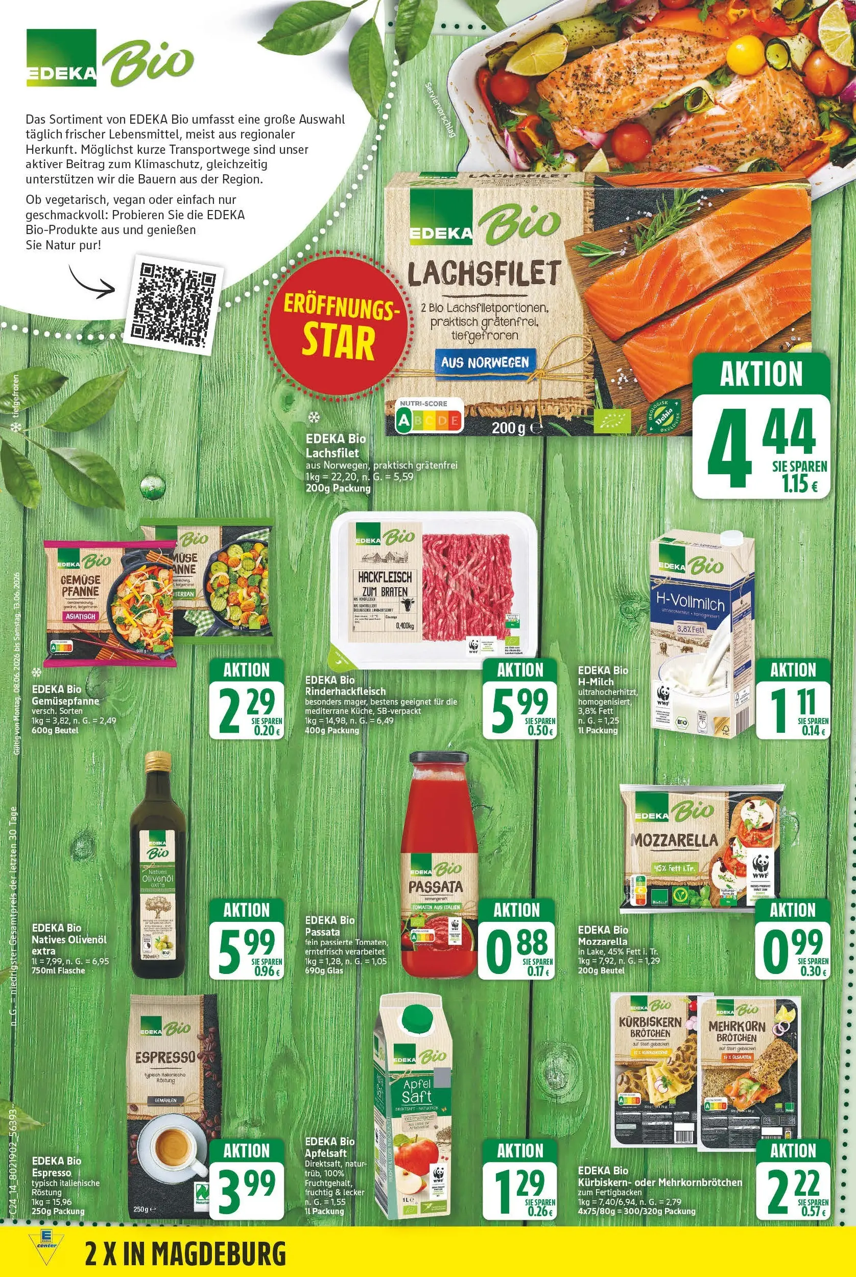 E center Prospekt Magdeburg (ab 08.06.2026) zum Blättern | Seite: 14 | Produkte: Mozzarella, Äpfel, Tomaten, Gemüse