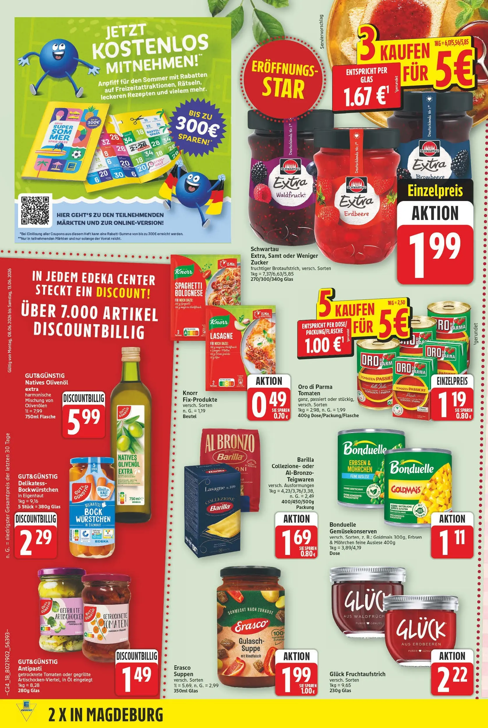 E center Prospekt Magdeburg (ab 08.06.2026) zum Blättern | Seite: 20 | Produkte: Olivenol, Gulasch, Rindfleisch, Erdbeeren