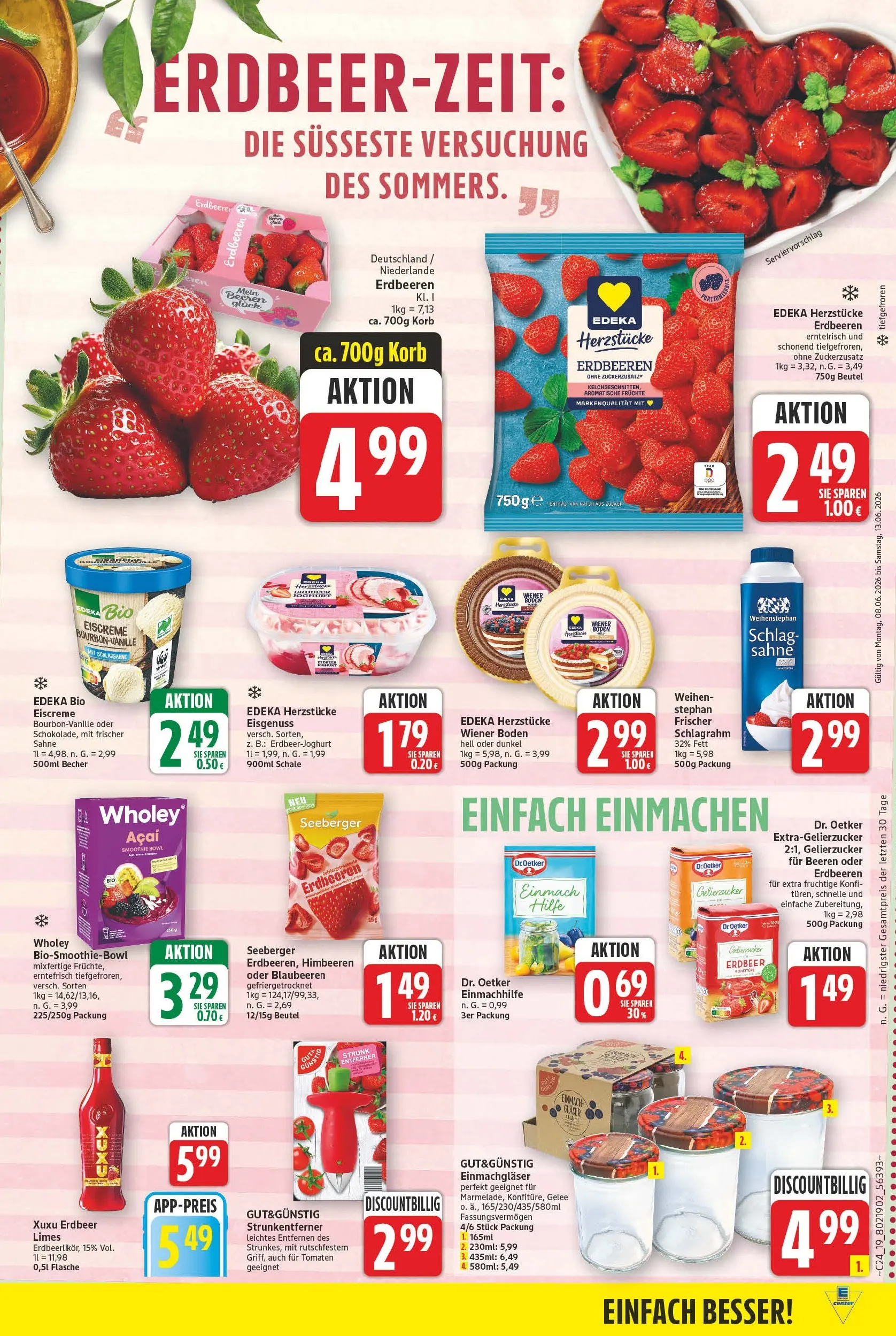 E center Prospekt Magdeburg (ab 08.06.2026) zum Blättern | Seite: 21 | Produkte: Himbeeren, Korb, Blaubeeren, Sahne