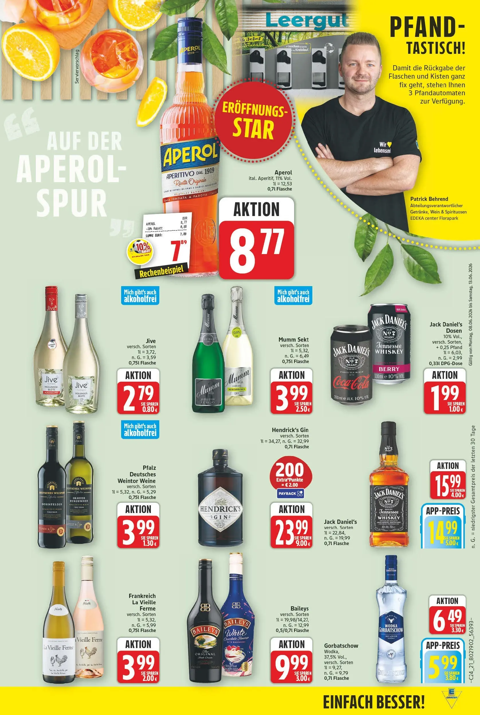 E center Prospekt Magdeburg (ab 08.06.2026) zum Blättern | Seite: 23 | Produkte: Mumm sekt, Cola, Gin, Whiskey