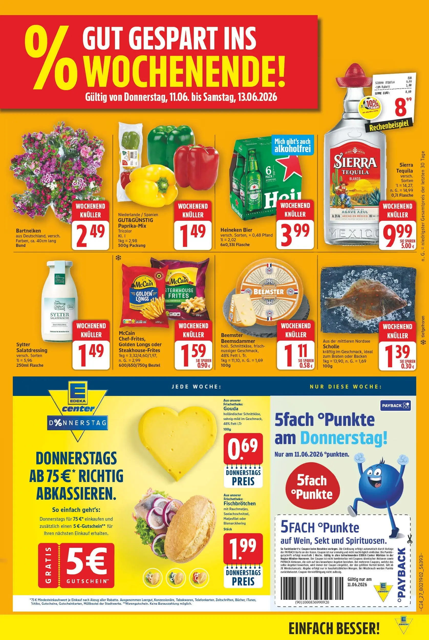E center Prospekt Magdeburg (ab 08.06.2026) zum Blättern | Seite: 29 | Produkte: Bier, Gouda, Heineken, Tequila
