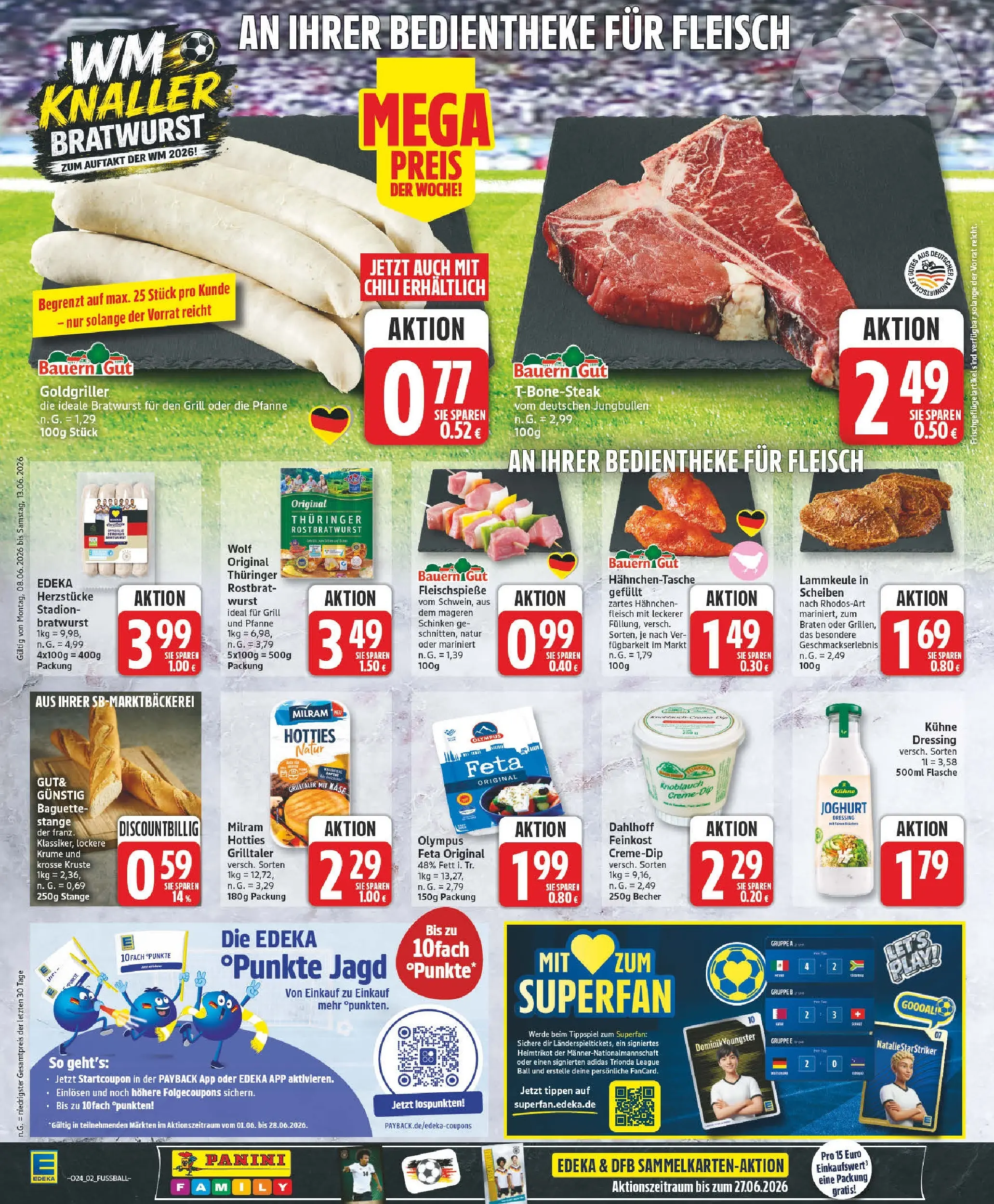 Edeka prospekt Zossen (ab 08.06.2026) » Angebote Online | Seite: 2 | Produkte: Joghurt, Baguette, Schinken, Fleisch