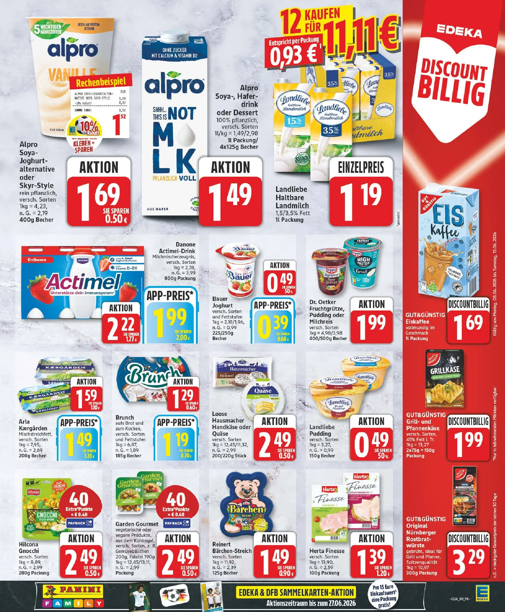 Edeka prospekt Zossen (ab 08.06.2026) » Angebote Online | Seite: 9 | Produkte: Bauer joghurt, Pudding, Brot, Herta finesse
