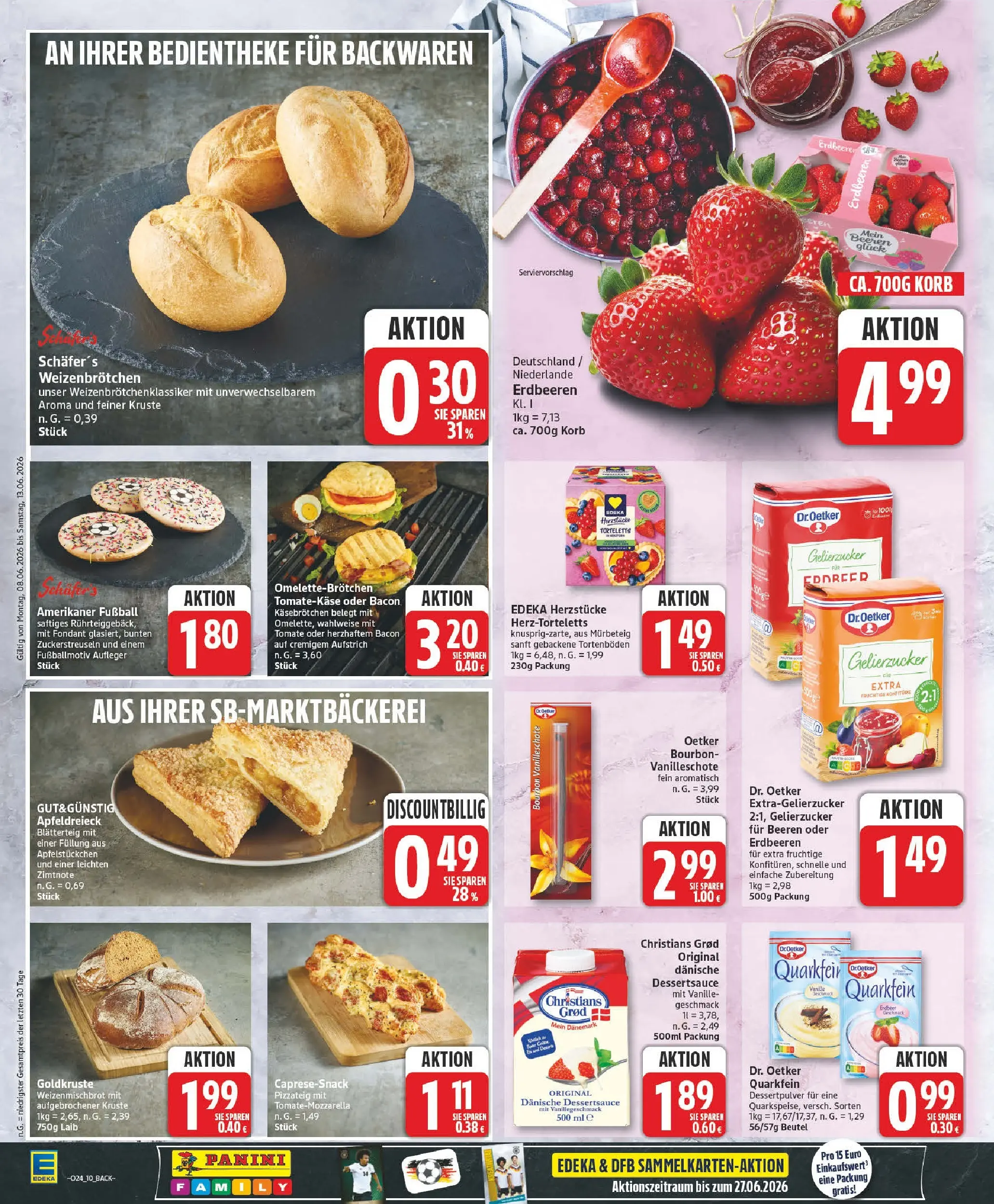 Edeka prospekt Zossen (ab 08.06.2026) » Angebote Online | Seite: 10 | Produkte: Korb, Pizza, Bourbon, Erdbeeren
