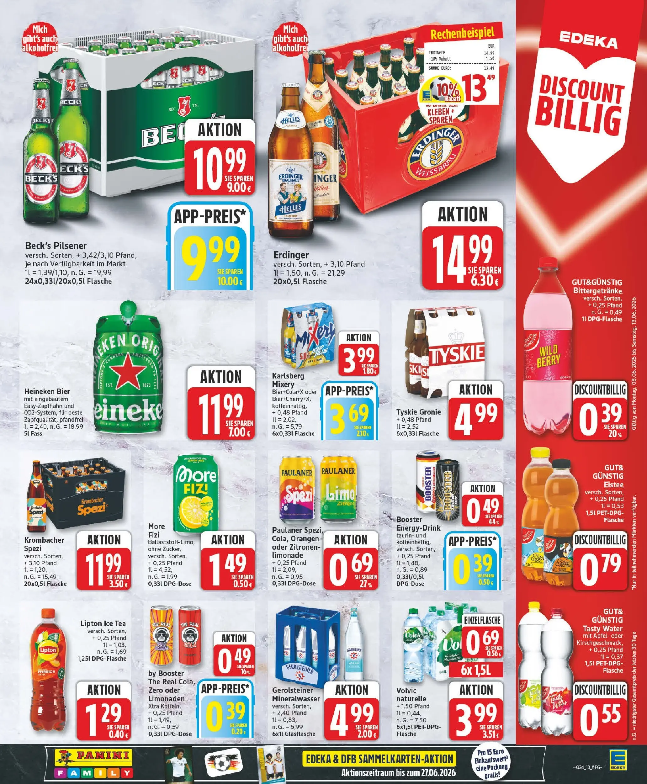 Edeka prospekt Zossen (ab 08.06.2026) » Angebote Online | Seite: 13 | Produkte: Tyskie, Erdinger, Heineken, Pfirsich