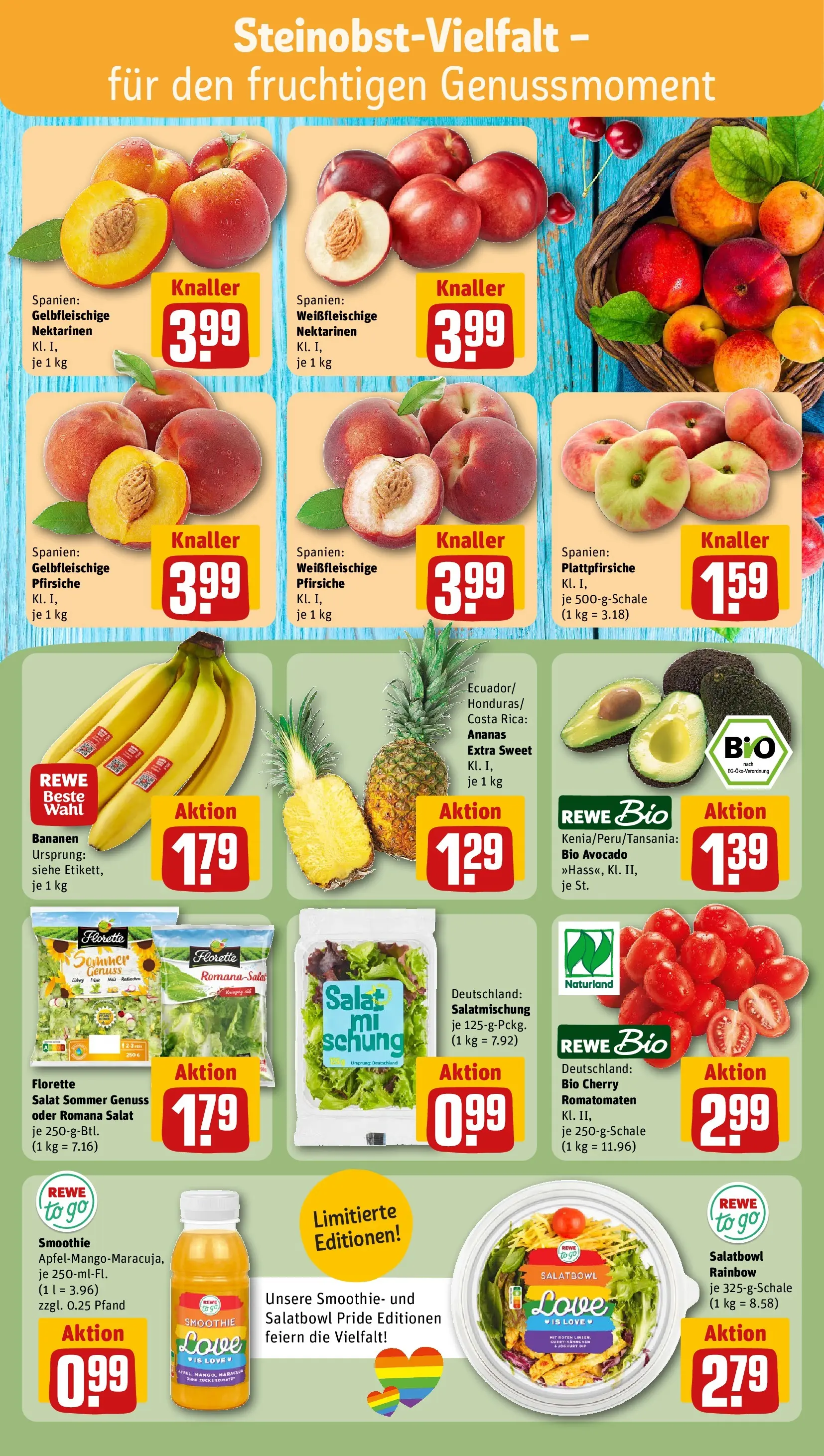 REWE Prospekt ab 07.06.2026 zum Blättern » Angebote | Seite: 6 | Produkte: Nektarinen, Ananas, Avocado, Salat