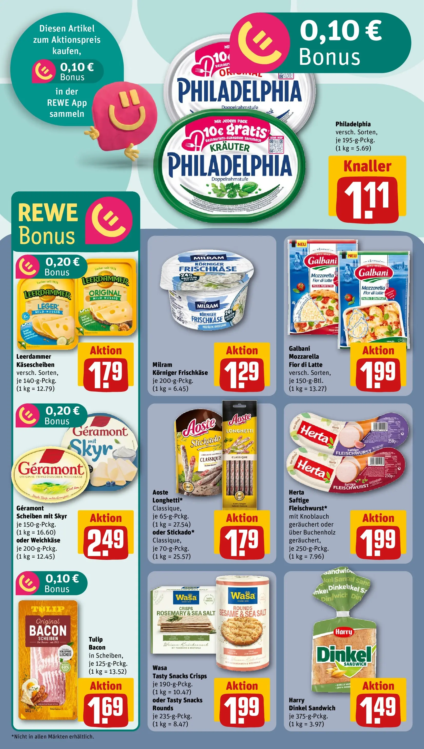 REWE Prospekt ab 07.06.2026 zum Blättern » Angebote | Seite: 10 | Produkte: Philadelphia, Mozzarella, Skyr, Pasta
