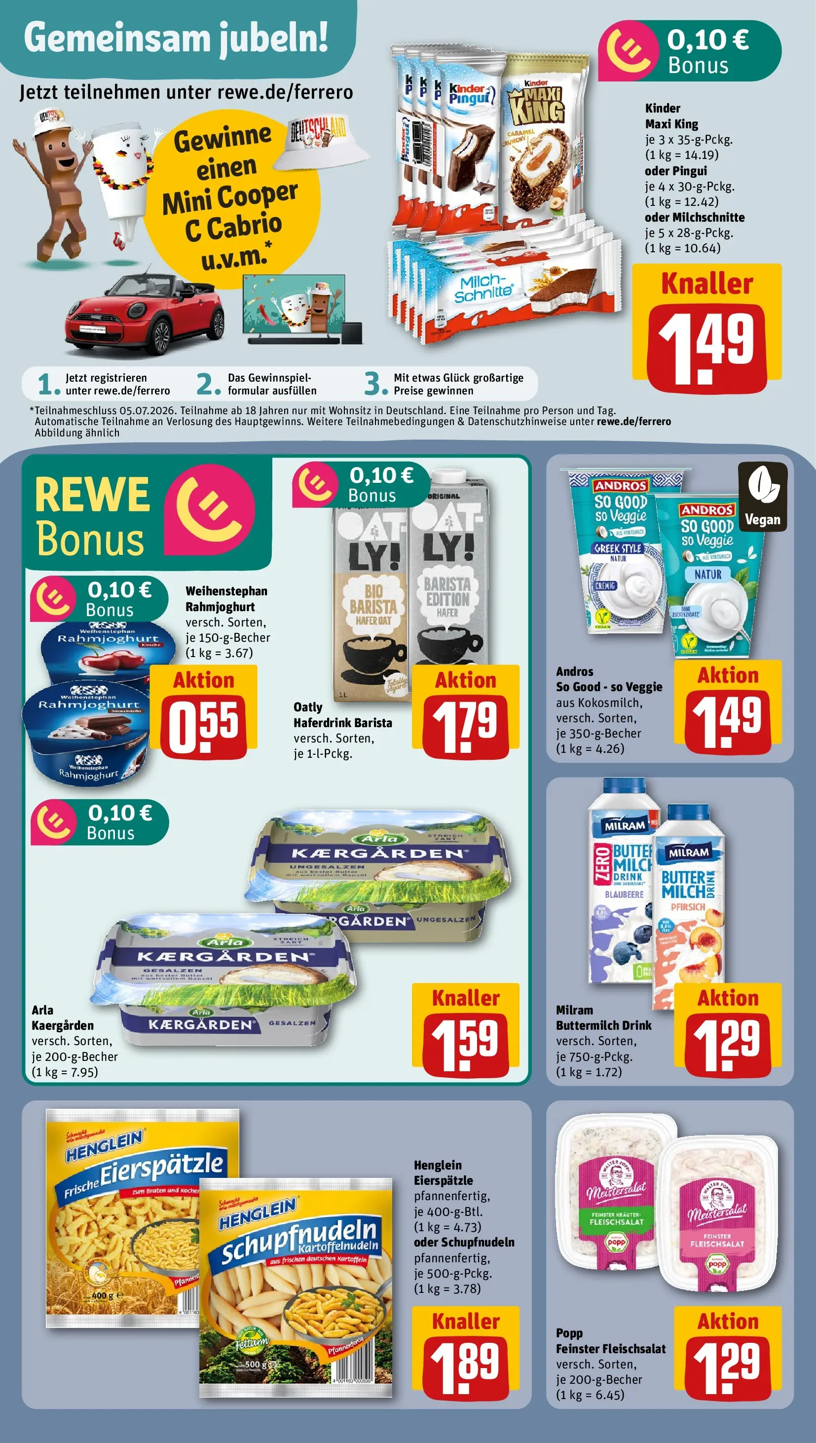 REWE Prospekt ab 07.06.2026 zum Blättern » Angebote | Seite: 11 | Produkte: Butter, Haferdrink, Milram, Oatly