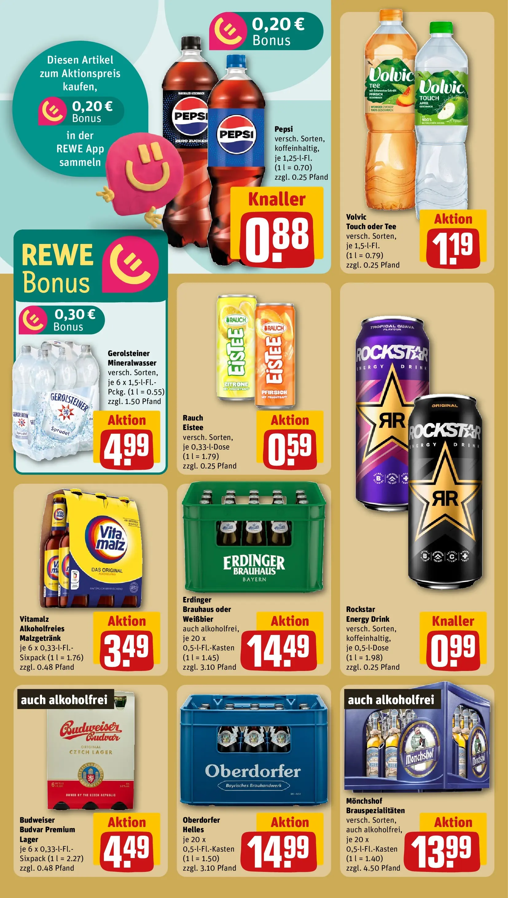 REWE Prospekt ab 07.06.2026 zum Blättern » Angebote | Seite: 16 | Produkte: Monchshof, Cola, Zucker, Tee