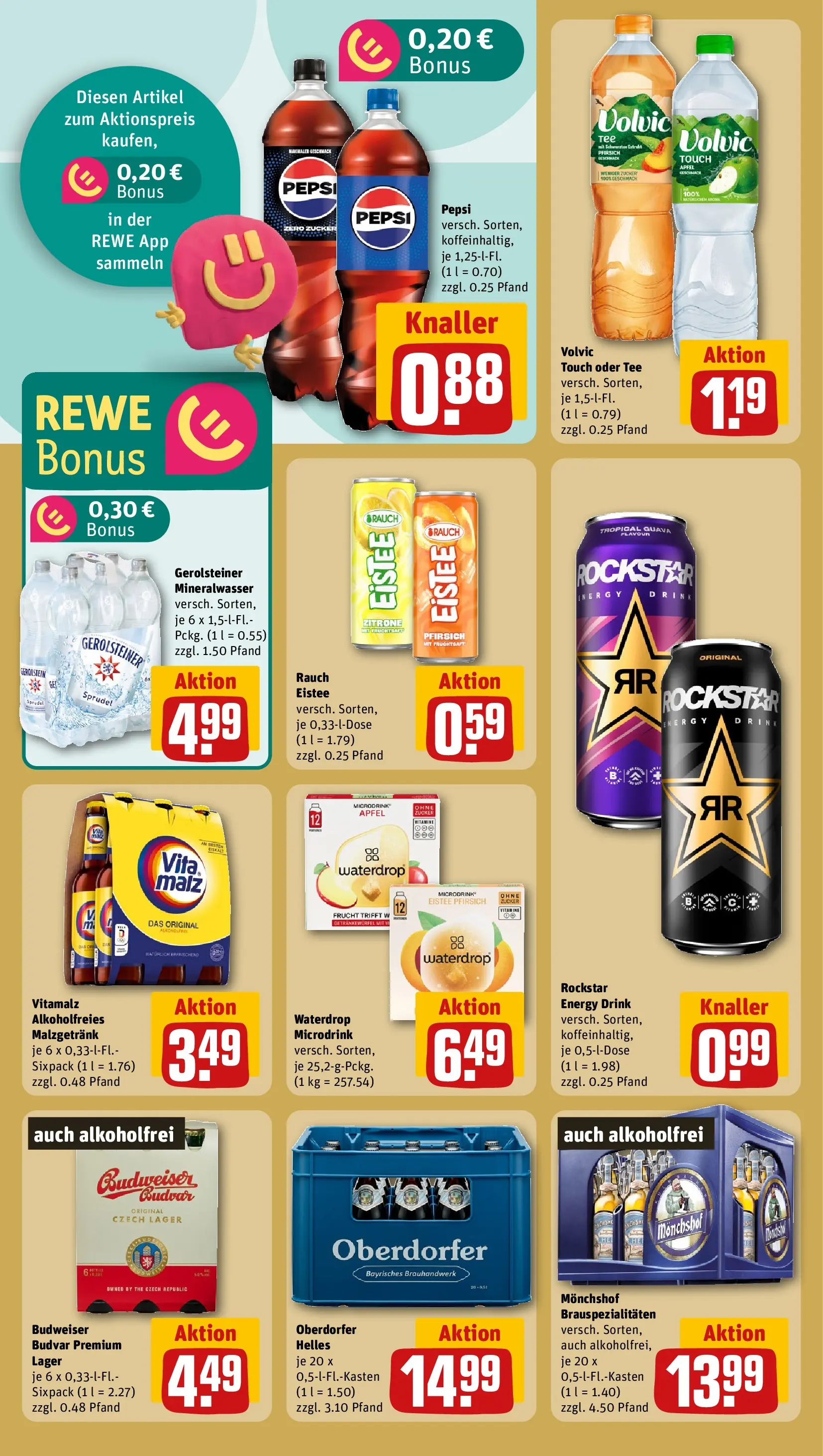 REWE Prospekt ab 07.06.2026 zum Blättern » Angebote | Seite: 18 | Produkte: Rockstar energy, Mineralwasser, Pepsi, Gerolsteiner