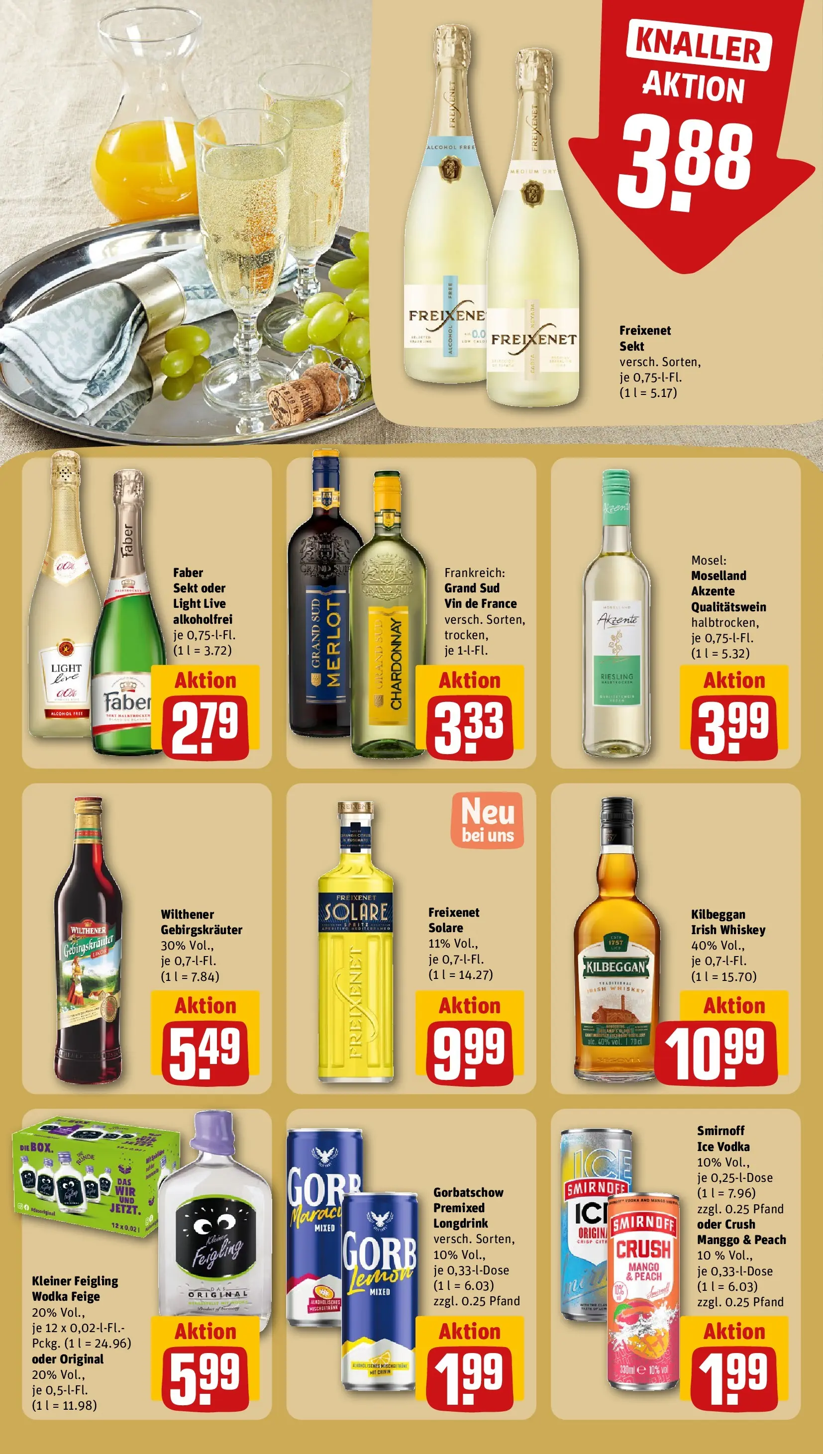 REWE Prospekt ab 07.06.2026 zum Blättern » Angebote | Seite: 18 | Produkte: Wilthener, Kleiner feigling, Merlot, Vodka