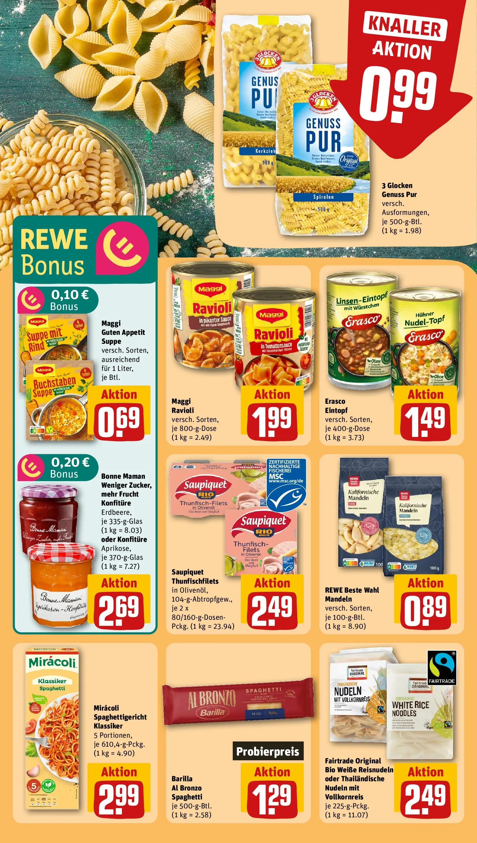 REWE Prospekt ab 07.06.2026 zum Blättern » Angebote | Seite: 20 | Produkte: Thunfisch, Nudeln, Rindfleisch, Erasco