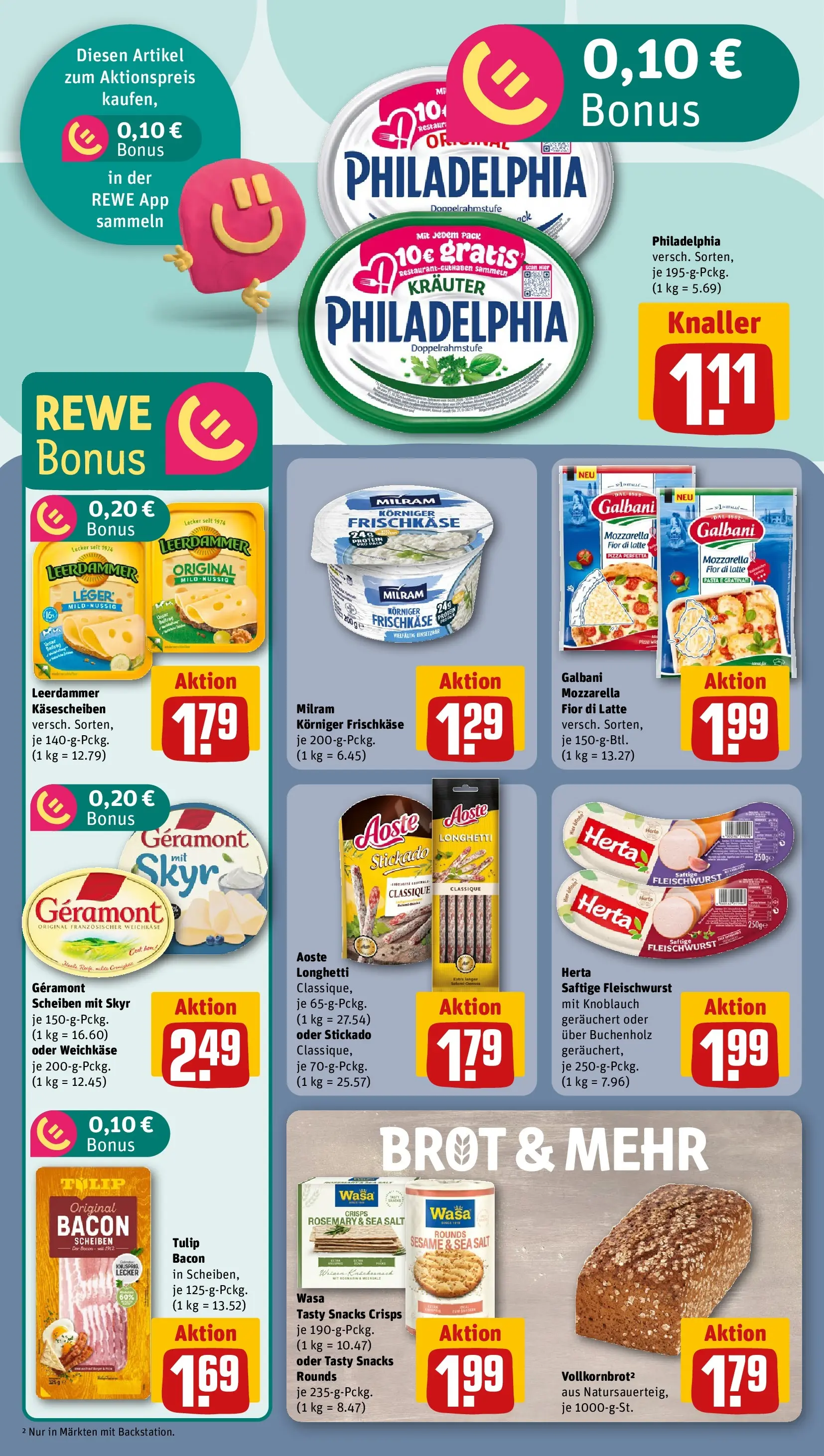 REWE Prospekt ab 07.06.2026 zum Blättern » Angebote | Seite: 10 | Produkte: Vollkornbrot, Skyr, Milram, Pizza