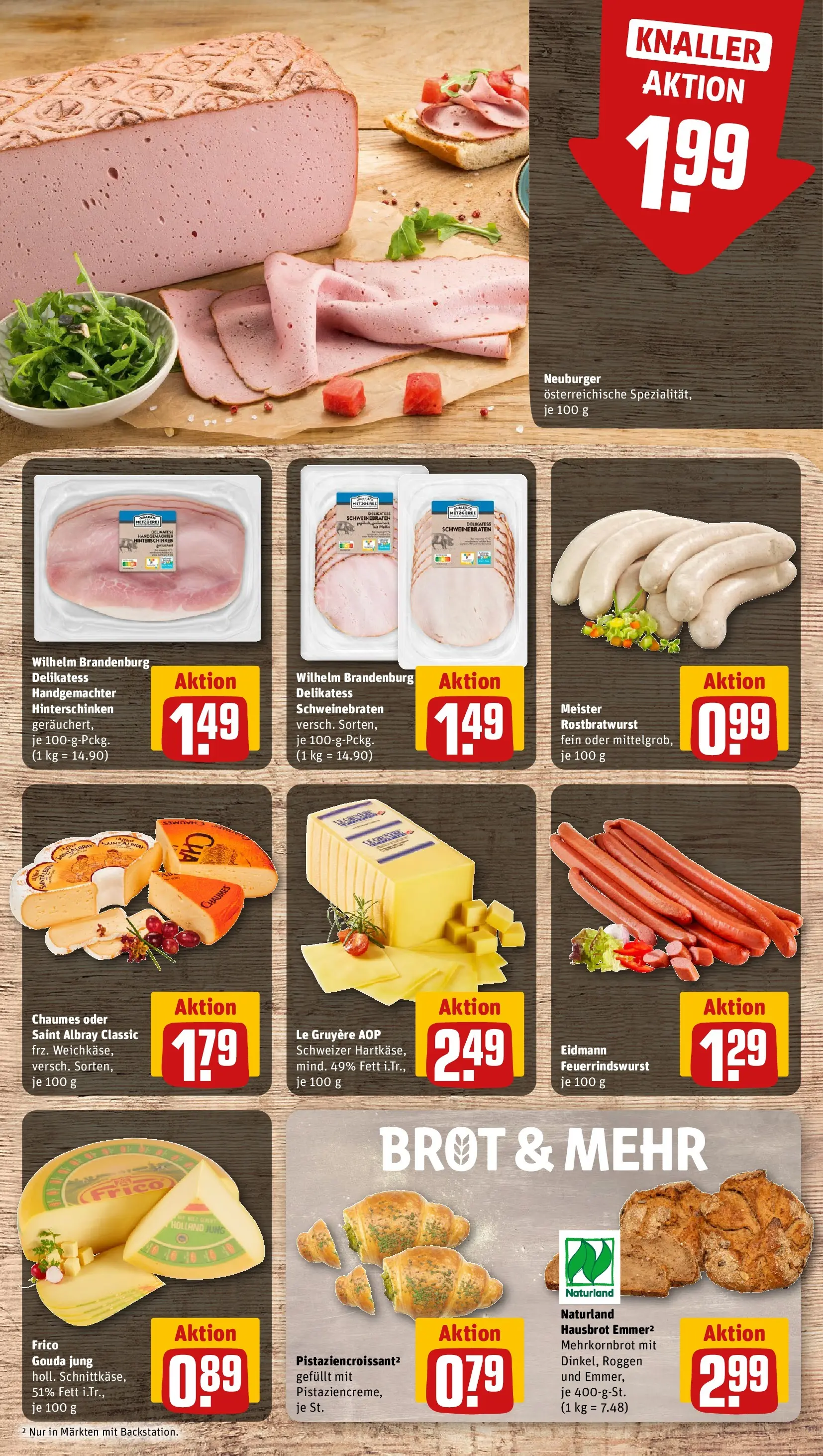 REWE Prospekt ab 08.06.2026 zum Blättern » Angebote | Seite: 9 | Produkte: Gouda, Croissant, Brot