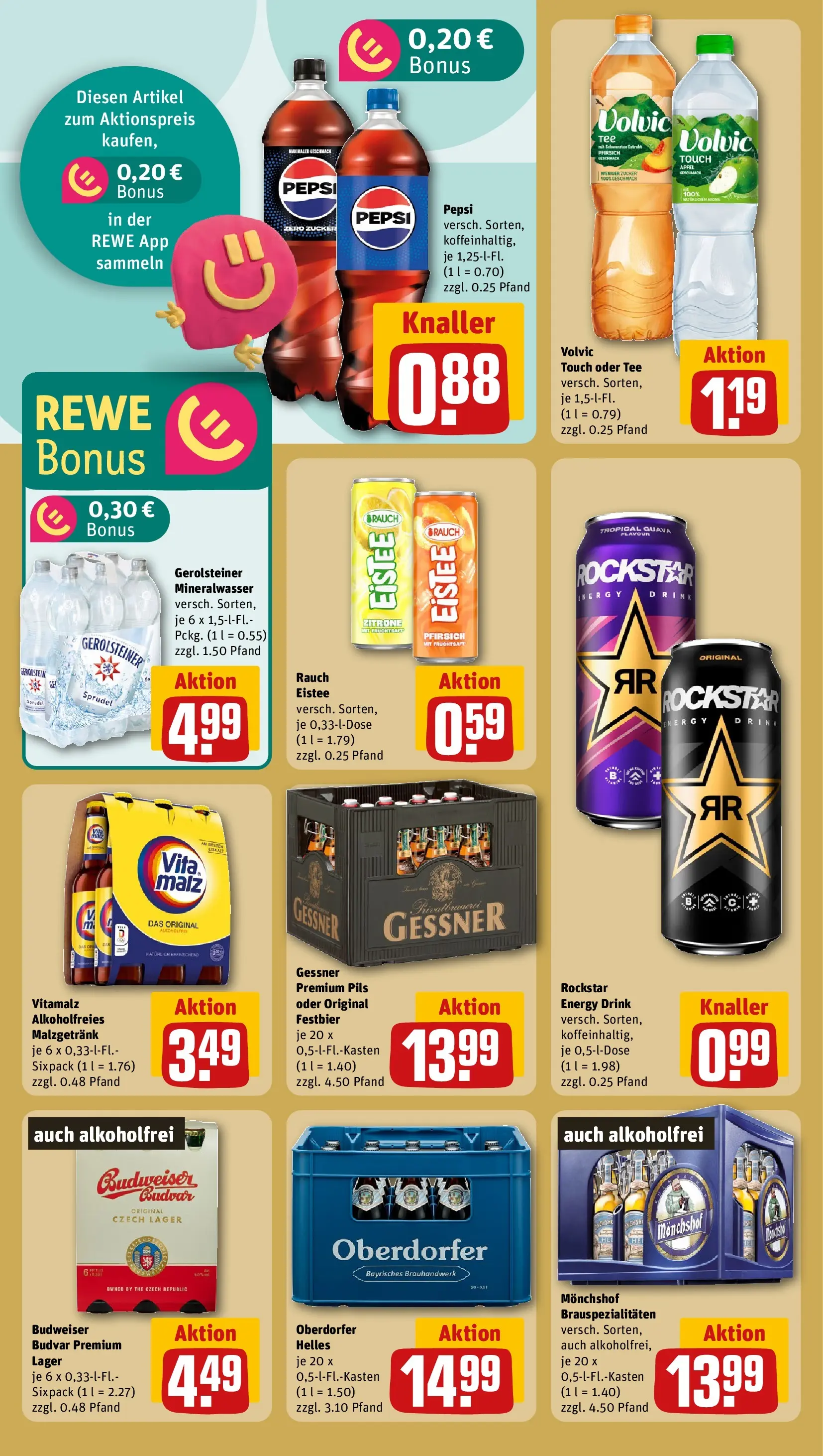 REWE Prospekt ab 07.06.2026 zum Blättern » Angebote | Seite: 22 | Produkte: Cola, Rockstar, Zitrone, Pfirsich