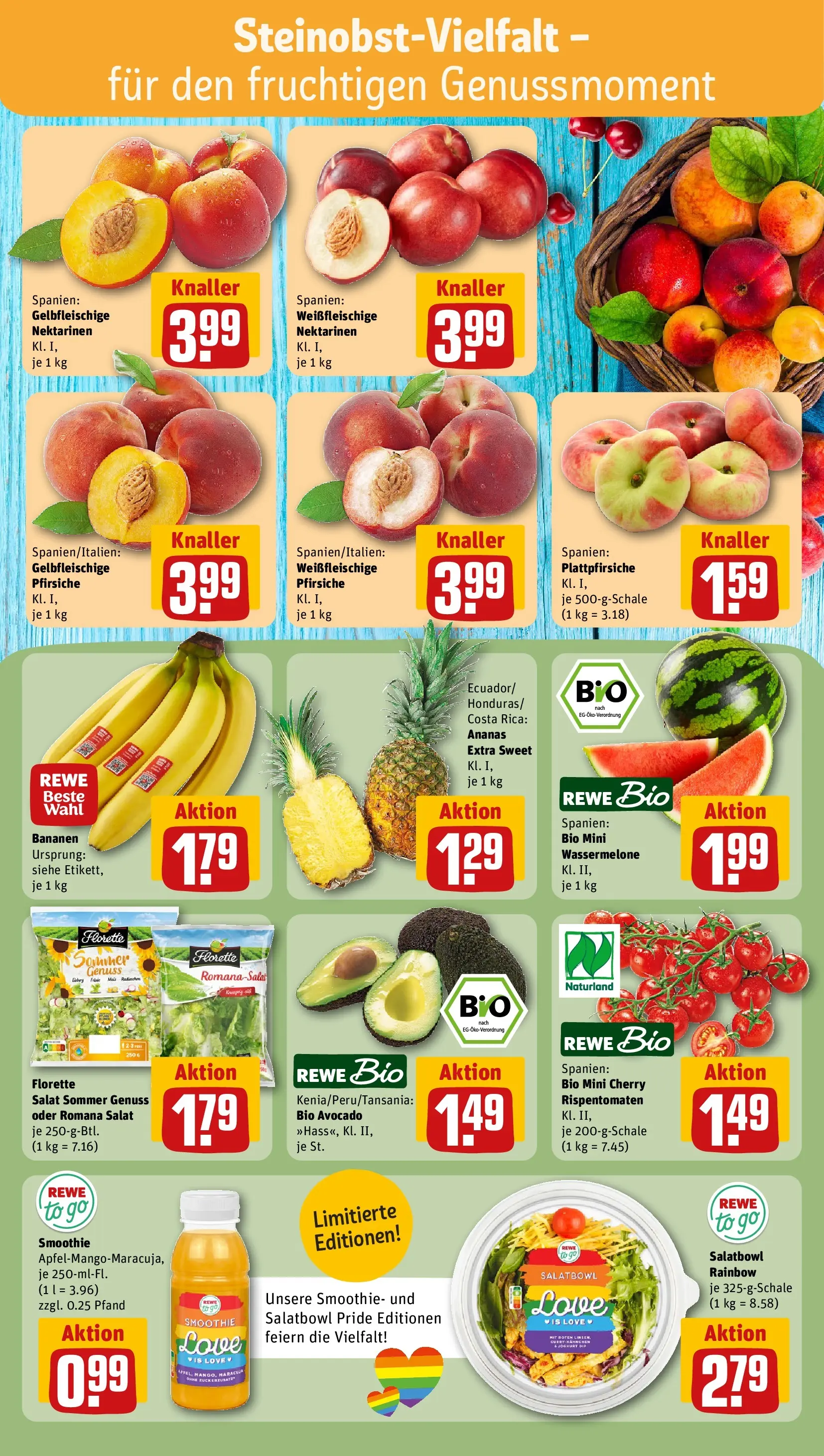 REWE Prospekt ab 07.06.2026 zum Blättern » Angebote | Seite: 6 | Produkte: Nektarinen, Avocado, Wassermelone, Salat