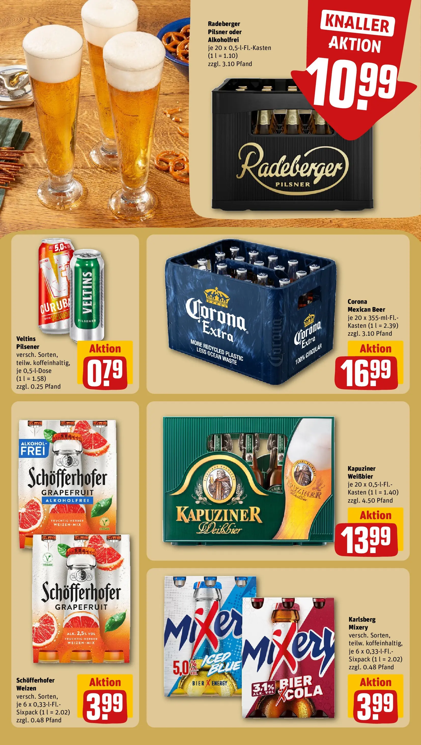 REWE Prospekt ab 07.06.2026 zum Blättern » Angebote | Seite: 23 | Produkte: Bier, Weißbier, Radeberger pilsner, Veltins