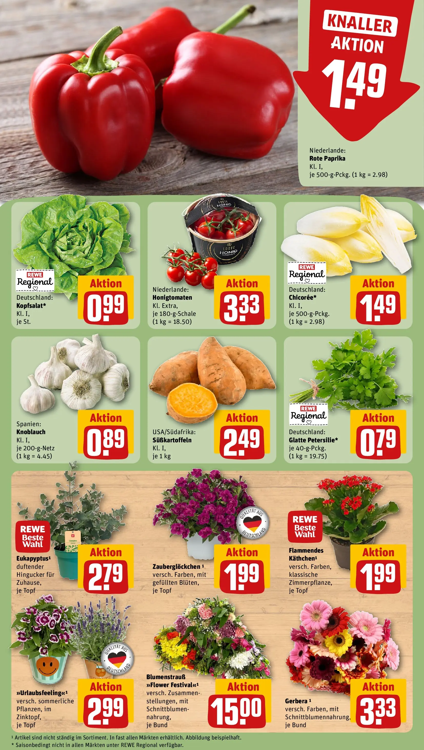 REWE Prospekt ab 07.06.2026 zum Blättern » Angebote | Seite: 7 | Produkte: Paprika, Knoblauch, Petersilie