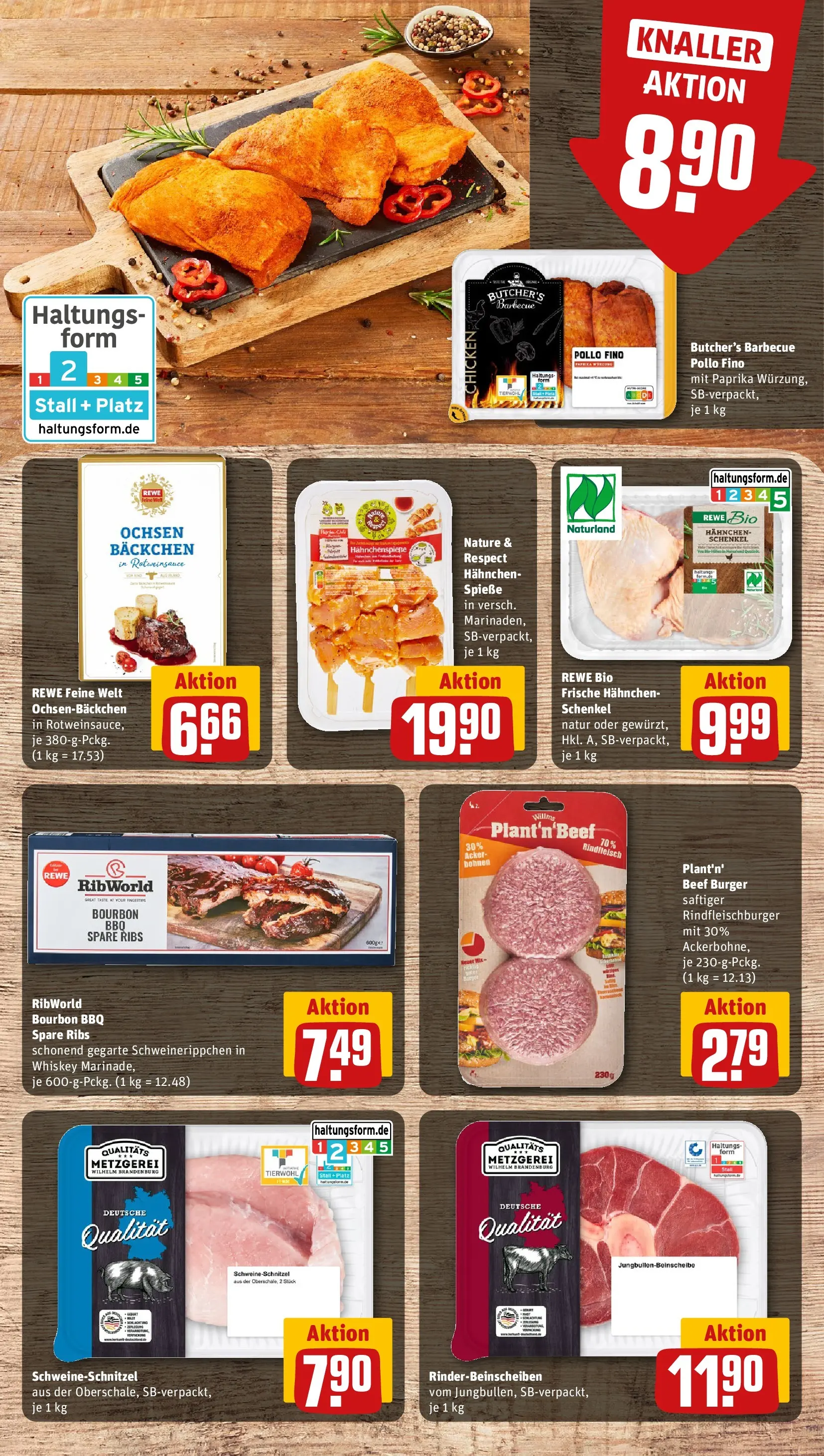 REWE Prospekt ab 07.06.2026 zum Blättern » Angebote | Seite: 9 | Produkte: Burger, Spieße, Rindfleisch, Bourbon
