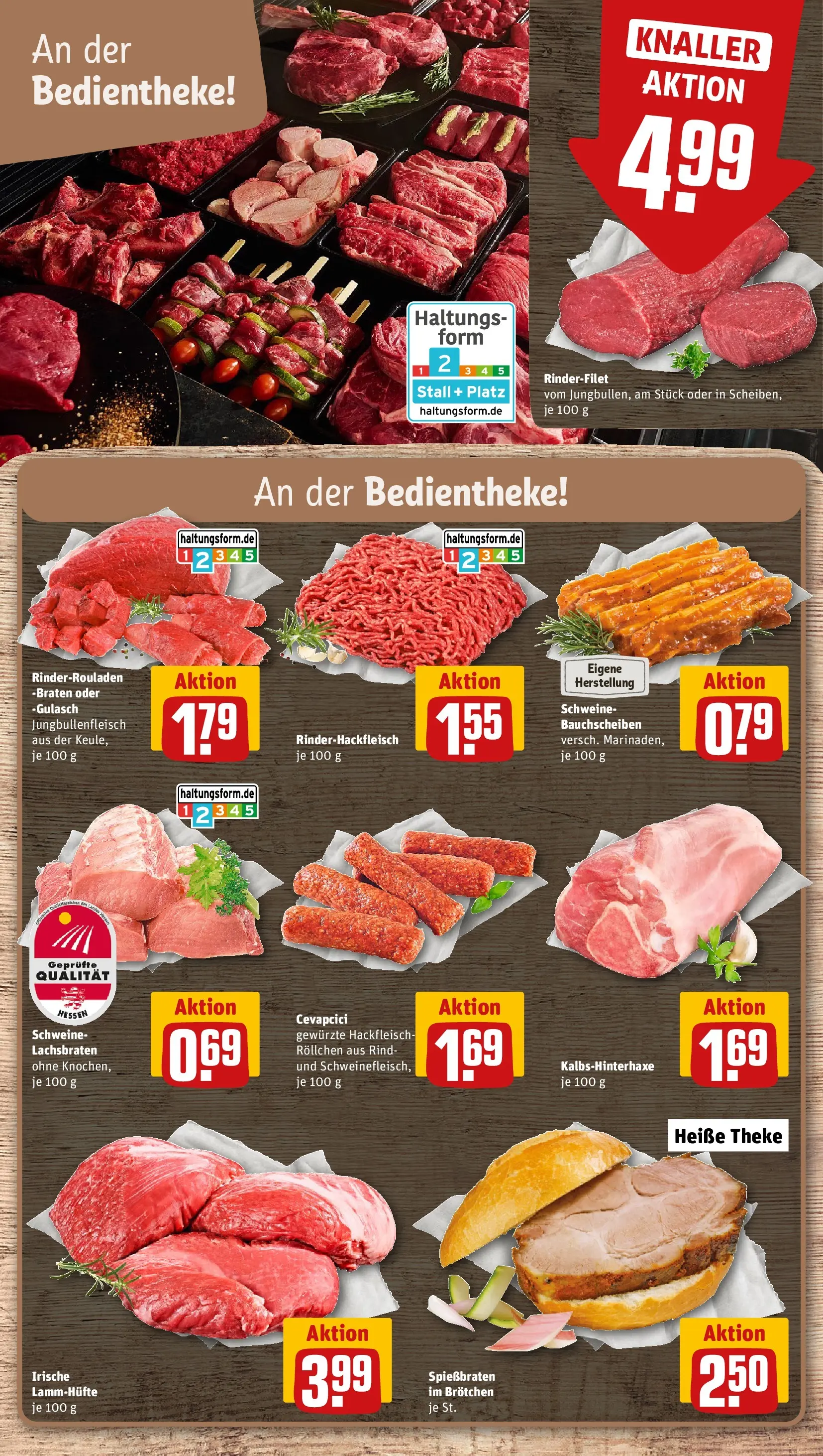 REWE Prospekt ab 08.06.2026 zum Blättern » Angebote | Seite: 8 | Produkte: Theke, Rinderfilet, Gulasch, Hackfleisch