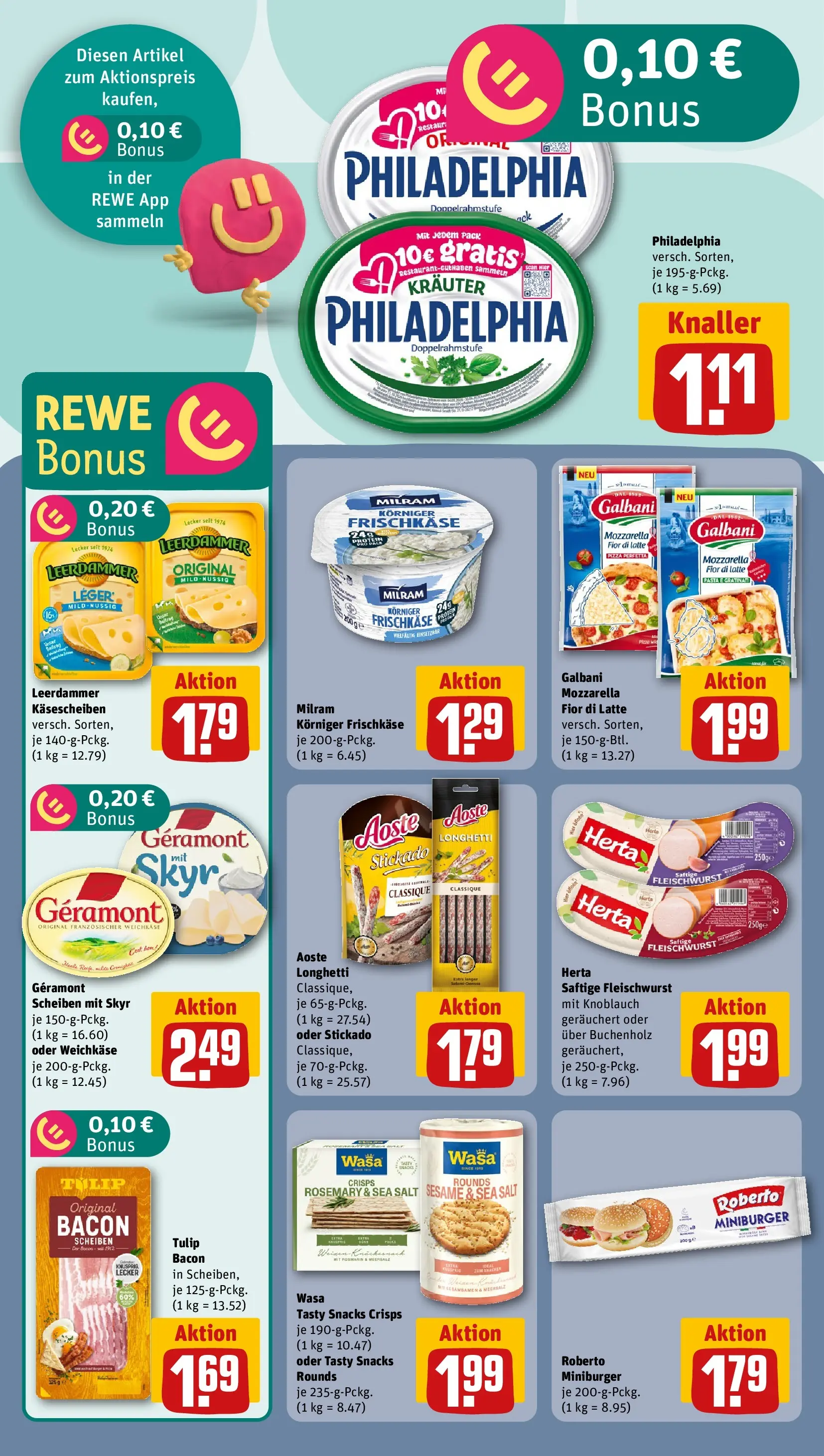 REWE Prospekt ab 07.06.2026 zum Blättern » Angebote | Seite: 12 | Produkte: Geramont, Mozzarella, Pizza, Frischkase