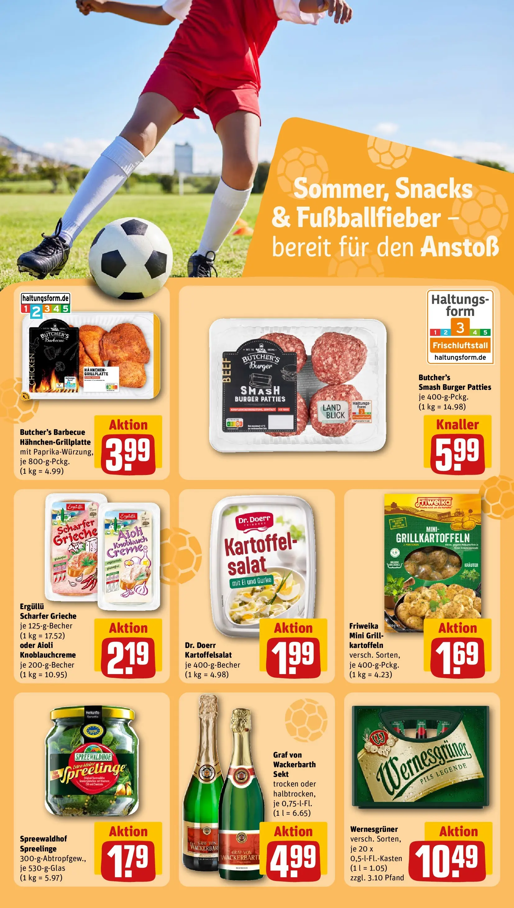 REWE Prospekt ab 07.06.2026 zum Blättern » Angebote | Seite: 16 | Produkte: Burger, Kartoffeln, Knoblauch, Salat