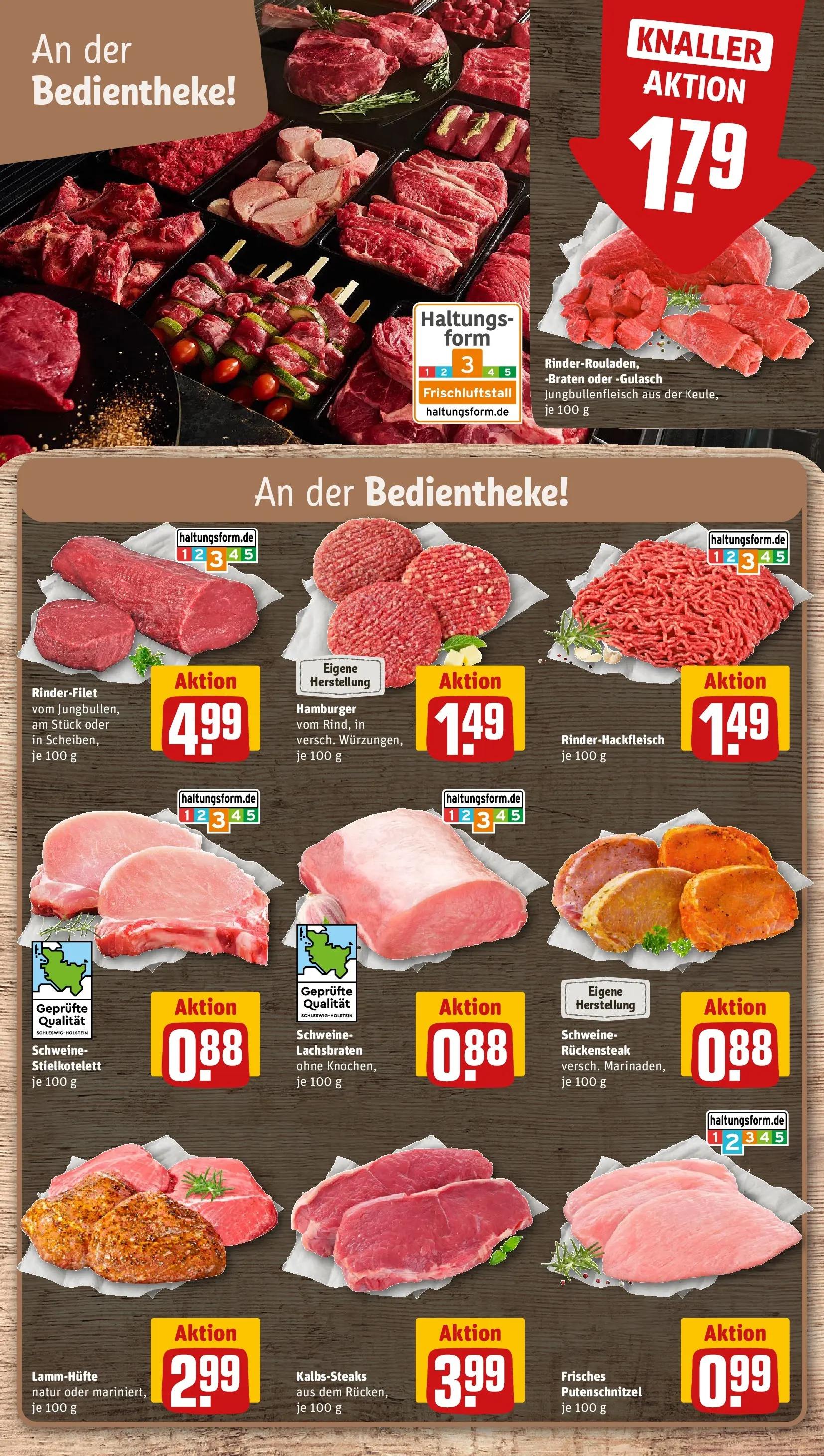 REWE Prospekt ab 07.06.2026 zum Blättern » Angebote | Seite: 8 | Produkte: Schnitzel, Gulasch, Putenschnitzel, Steak