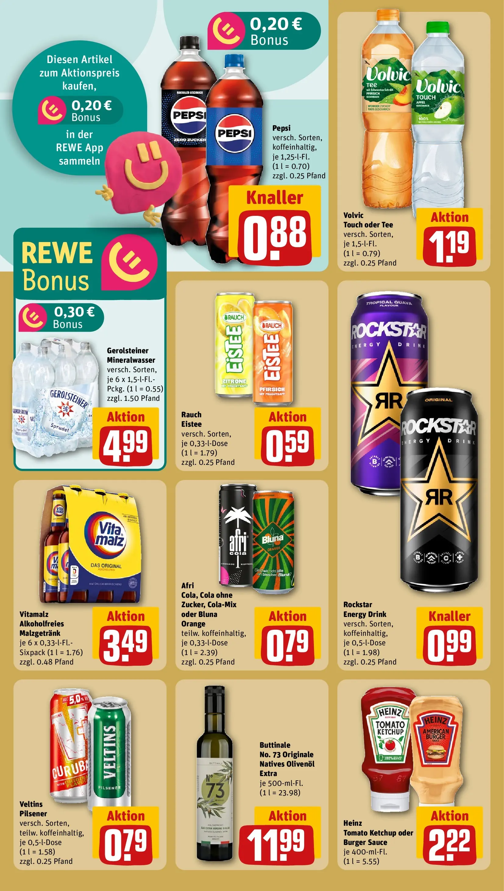 REWE Prospekt ab 08.06.2026 zum Blättern » Angebote | Seite: 18 | Produkte: Energy, Zitrone, Tee, Ketchup