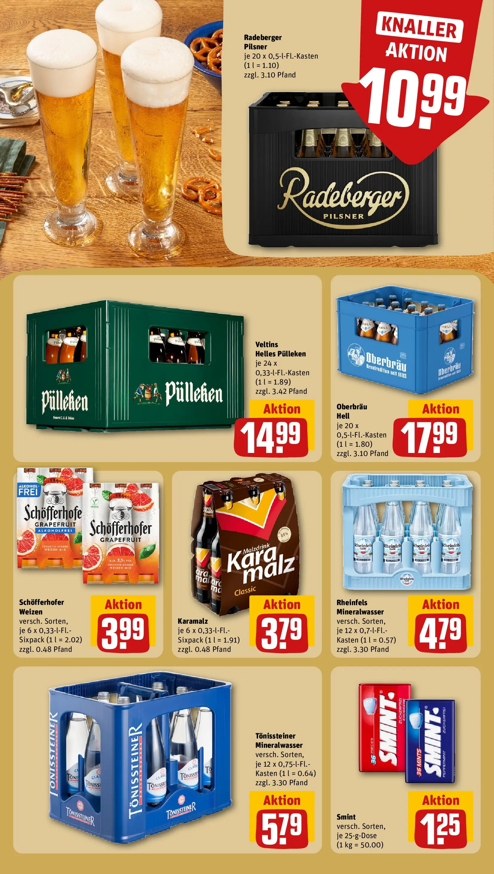 REWE Prospekt ab 08.06.2026 zum Blättern » Angebote | Seite: 19 | Produkte: Helles pulleken, Mineralwasser, Grapefruit, Veltins