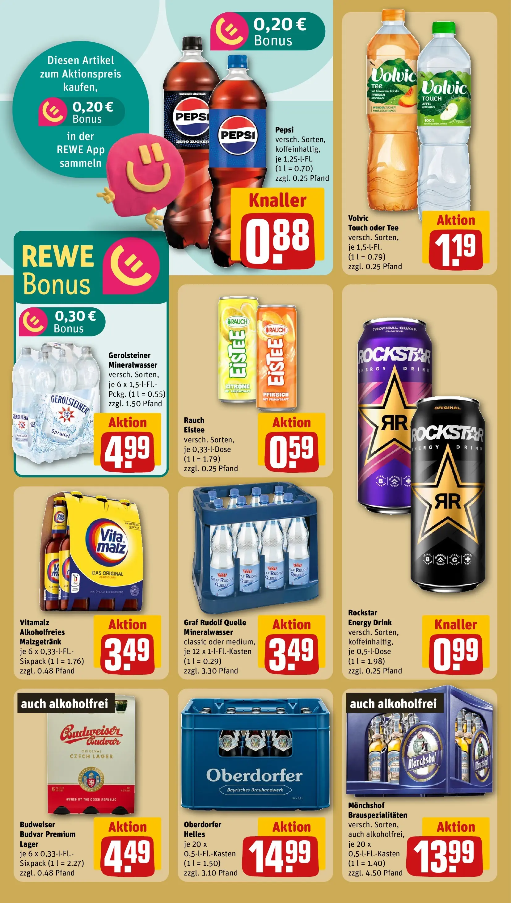 REWE Prospekt ab 08.06.2026 zum Blättern » Angebote | Seite: 20 | Produkte: Rockstar energy, Energy, Pfirsich, Fruchtsaft