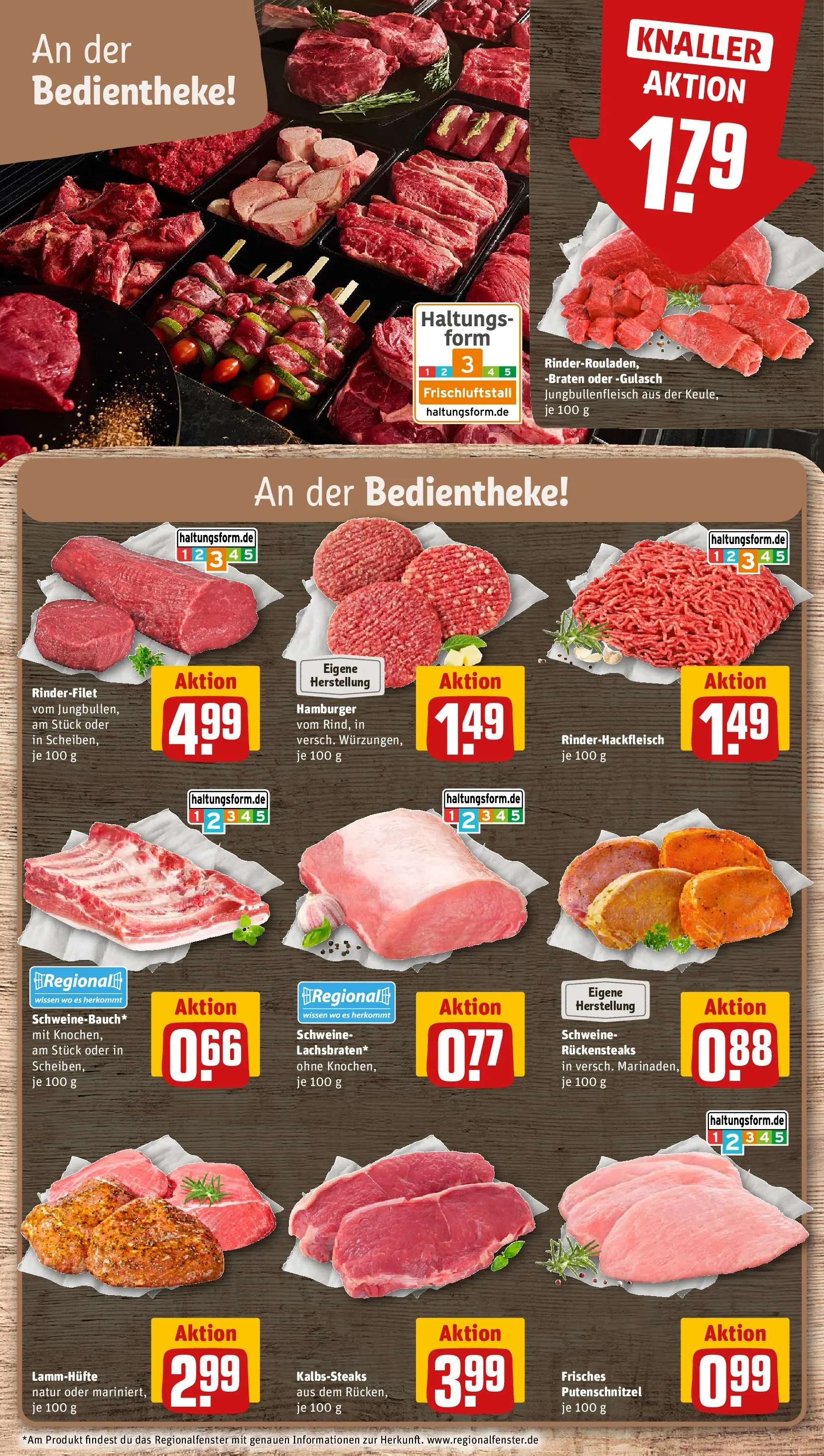 REWE Prospekt ab 08.06.2026 zum Blättern » Angebote | Seite: 8 | Produkte: Rinderfilet, Schnitzel, Gulasch, Putenschnitzel