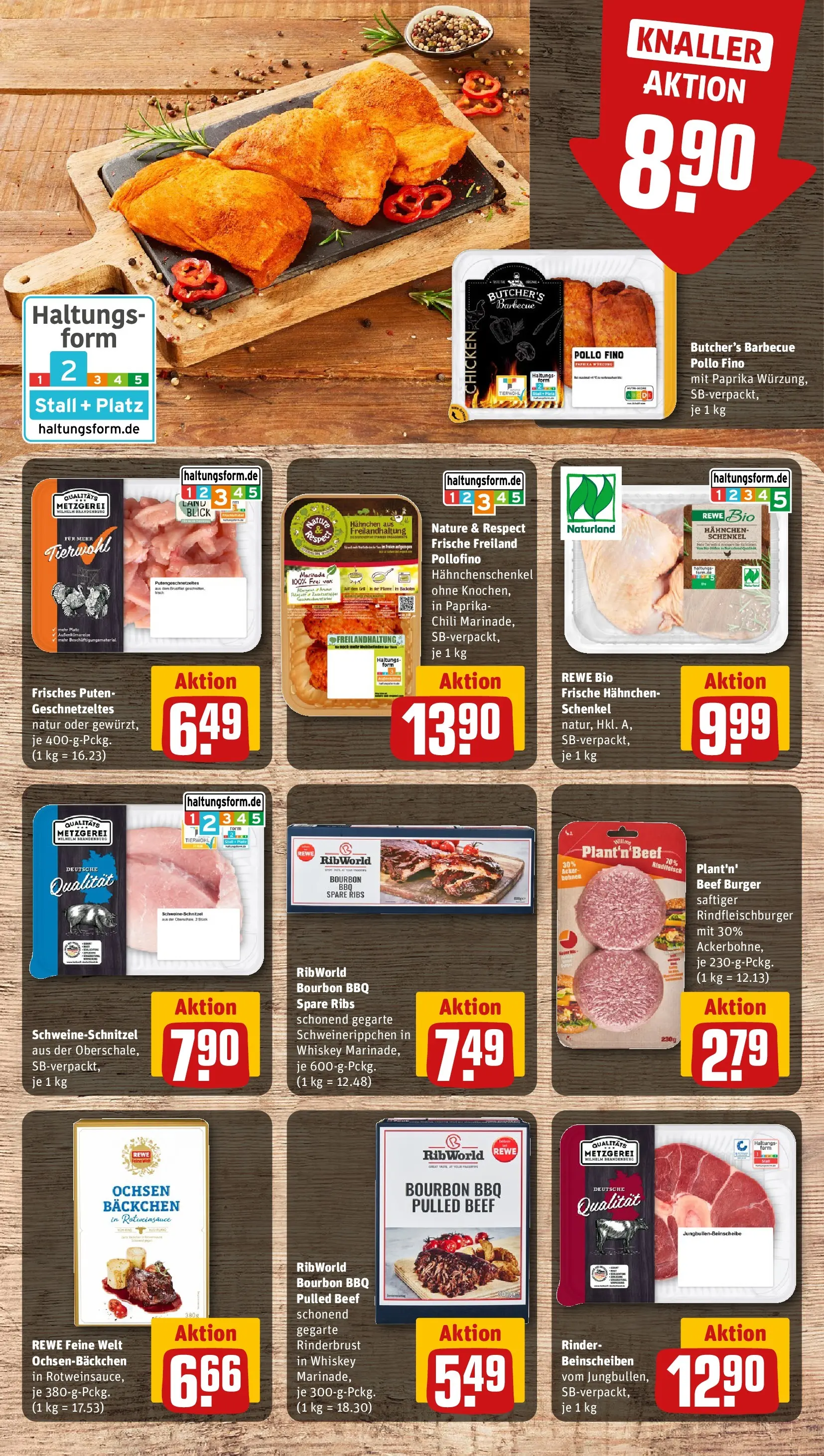 REWE Prospekt ab 08.06.2026 zum Blättern » Angebote | Seite: 9 | Produkte: Spare ribs, Burger, Schnitzel, Whiskey