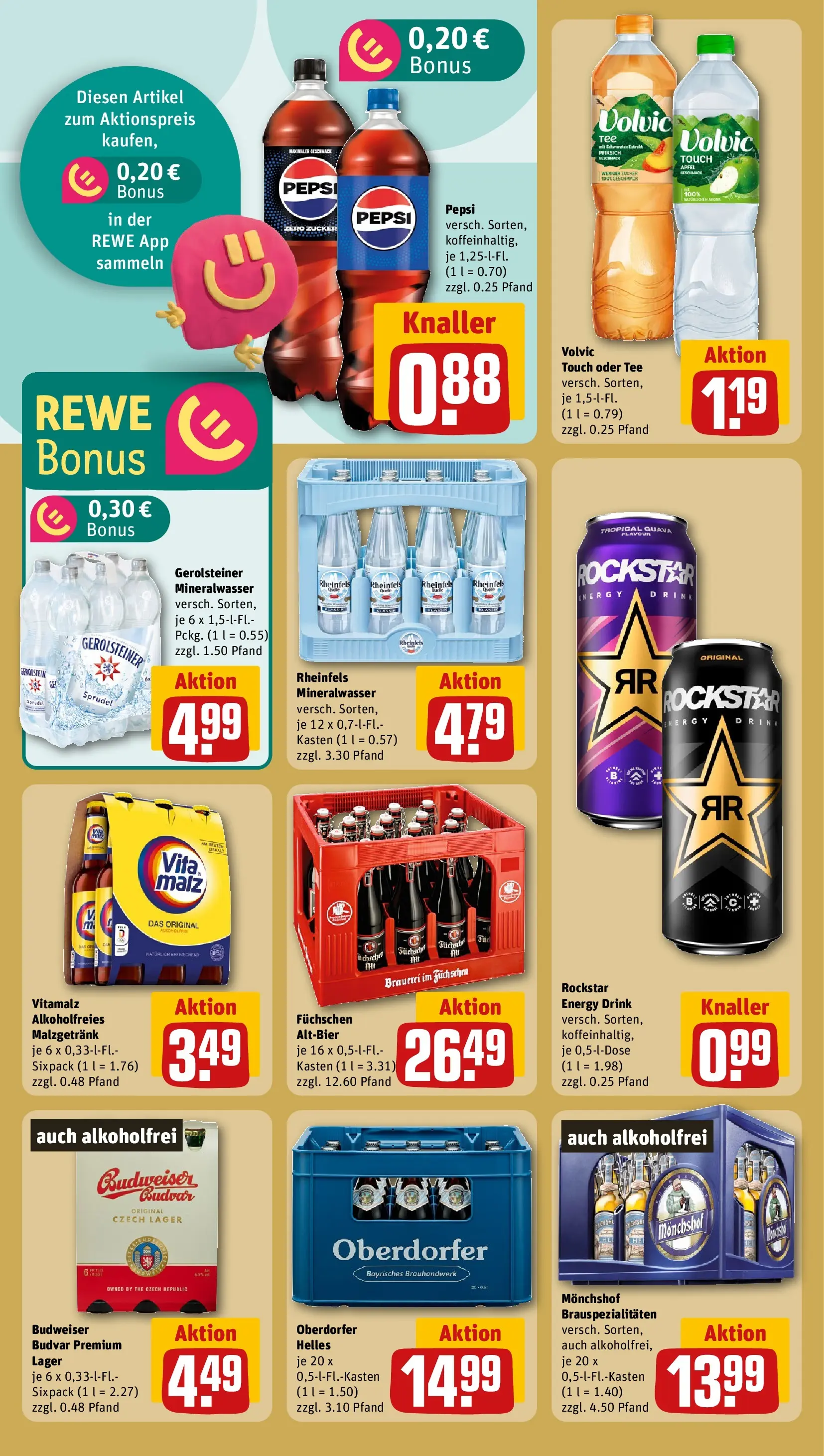 REWE Prospekt ab 08.06.2026 zum Blättern » Angebote | Seite: 18 | Produkte: Energy, Pfirsich, Pepsi, Volvic