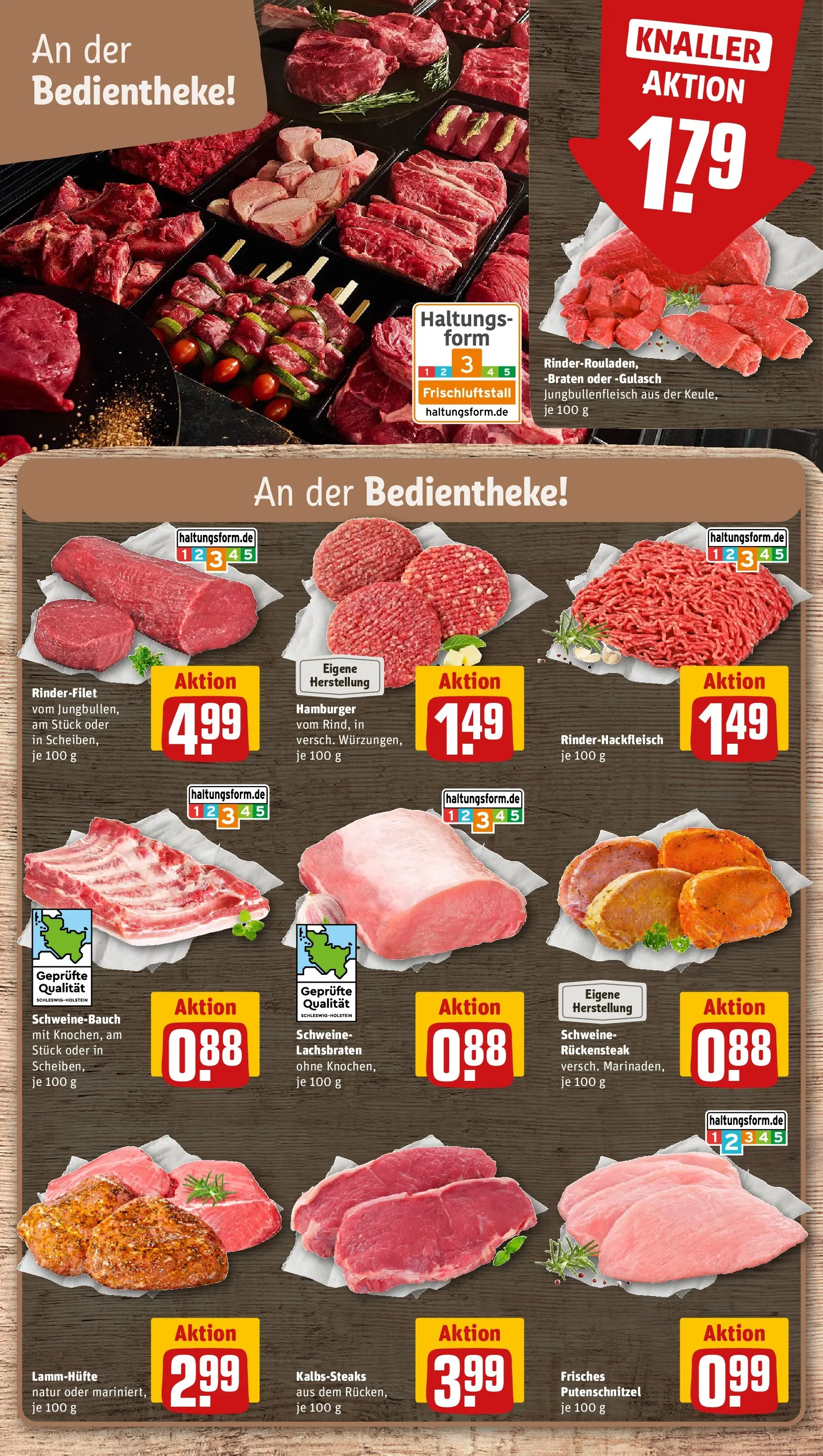 REWE Prospekt ab 07.06.2026 zum Blättern » Angebote | Seite: 8 | Produkte: Rinderfilet, Schweinebauch, Gulasch, Steak