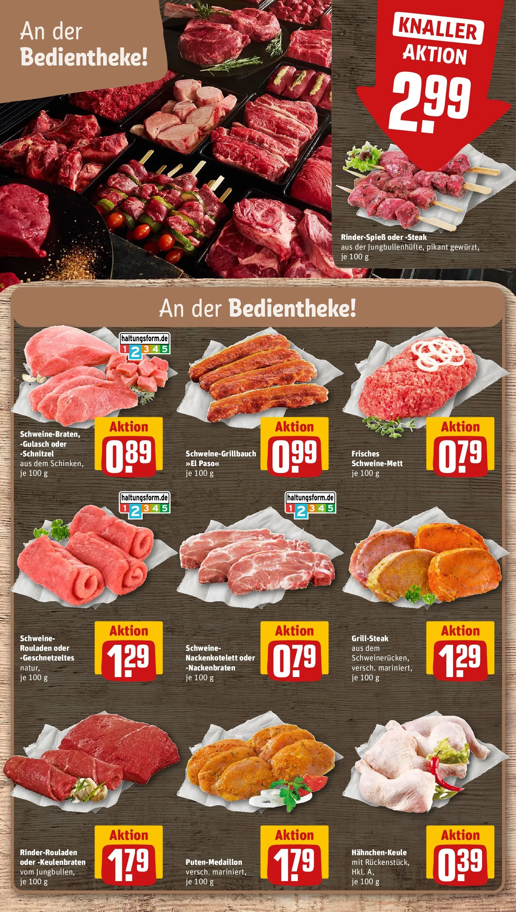 REWE Prospekt ab 08.06.2026 zum Blättern » Angebote | Seite: 8 | Produkte: Rinderrouladen, Schnitzel, Gulasch, Steak