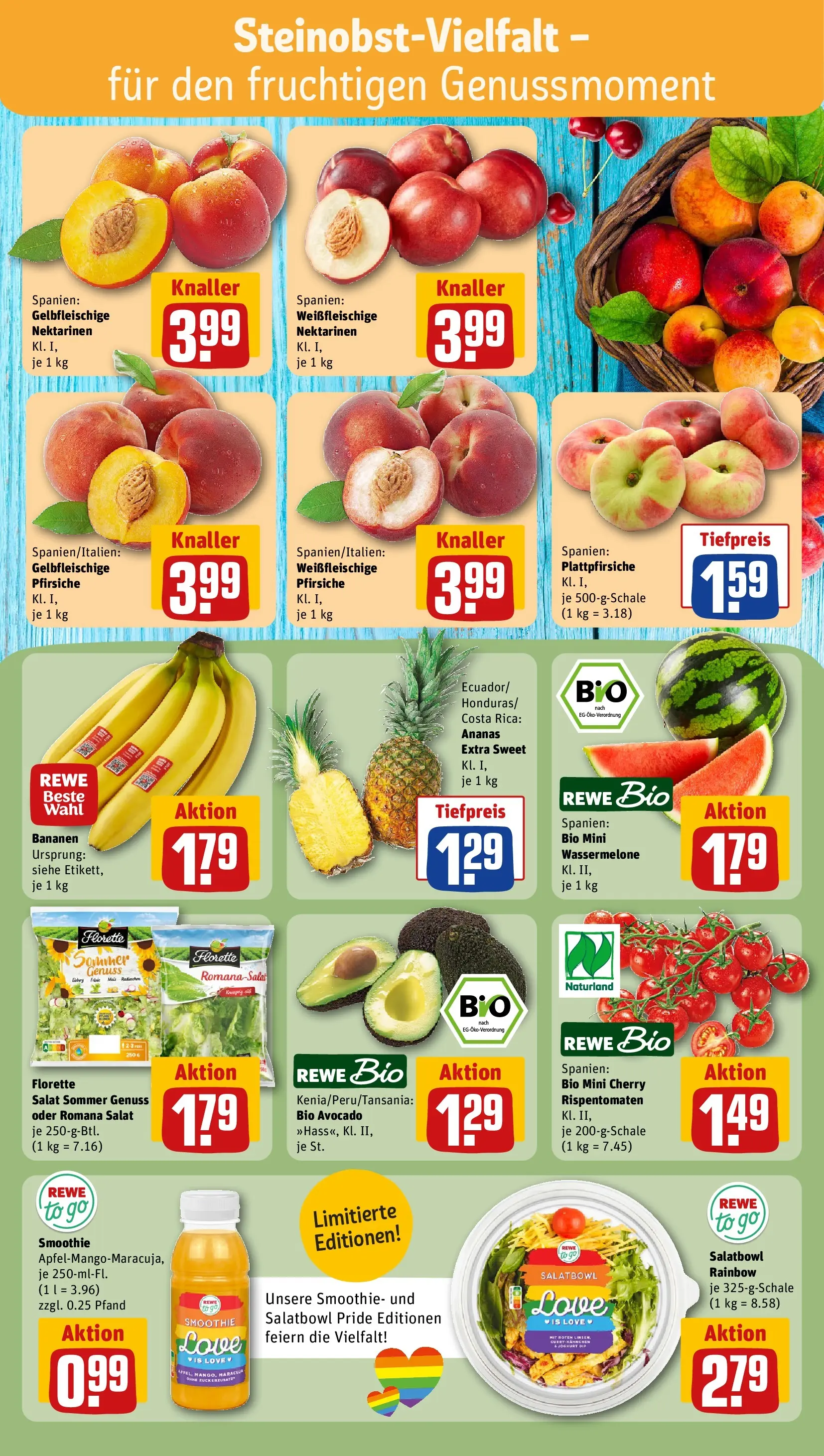 REWE Prospekt ab 08.06.2026 zum Blättern » Angebote | Seite: 4 | Produkte: Joghurt, Bananen, Ananas, Wassermelone