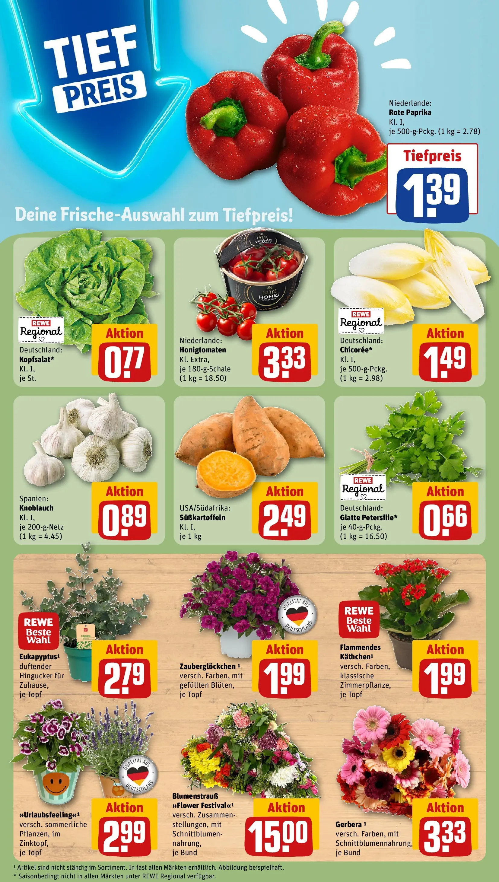 REWE Prospekt ab 08.06.2026 zum Blättern » Angebote | Seite: 5 | Produkte: Paprika, Knoblauch