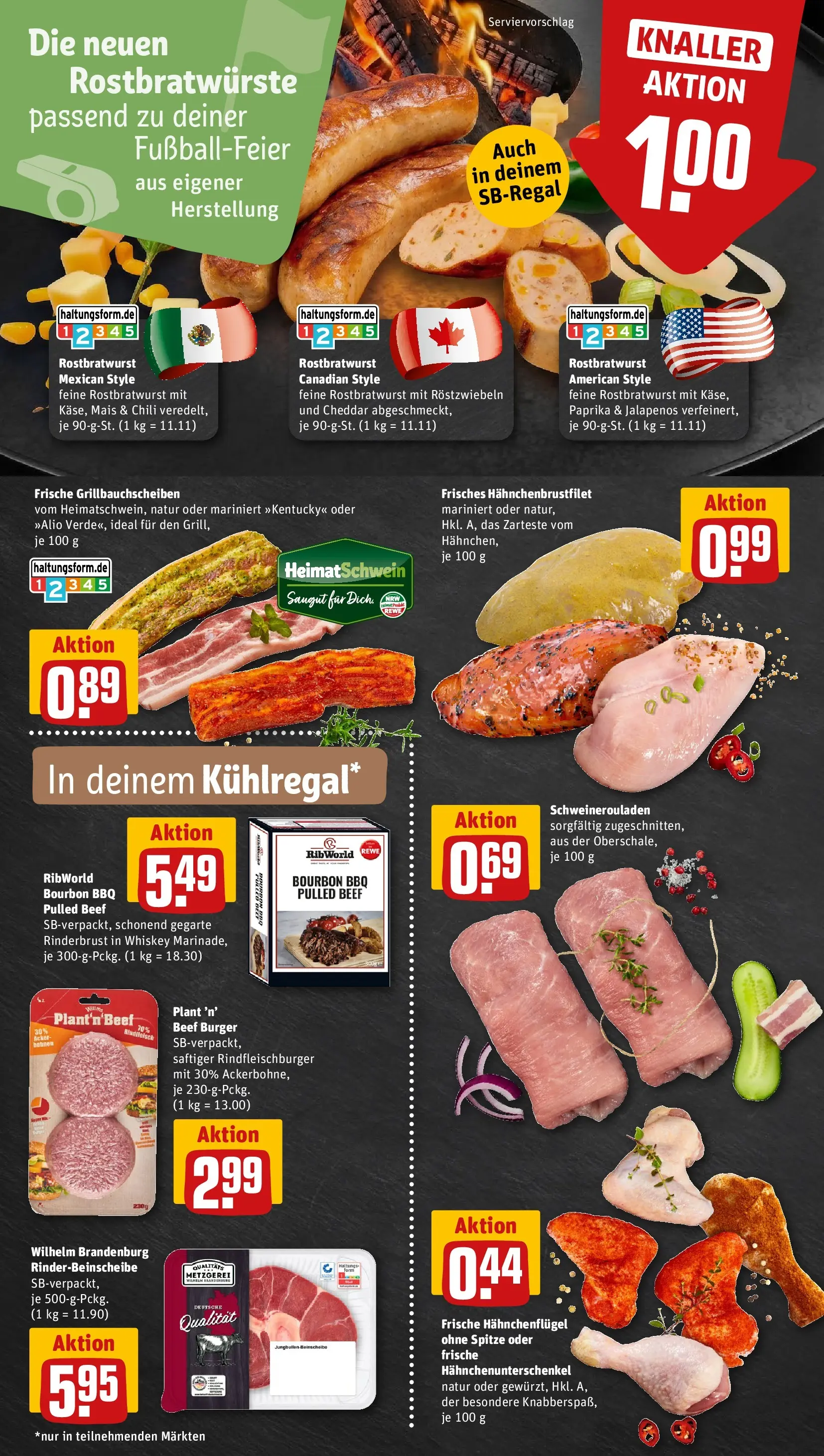 REWE Prospekt ab 08.06.2026 zum Blättern » Angebote | Seite: 6 | Produkte: Burger, Chili, Bourbon, Whiskey