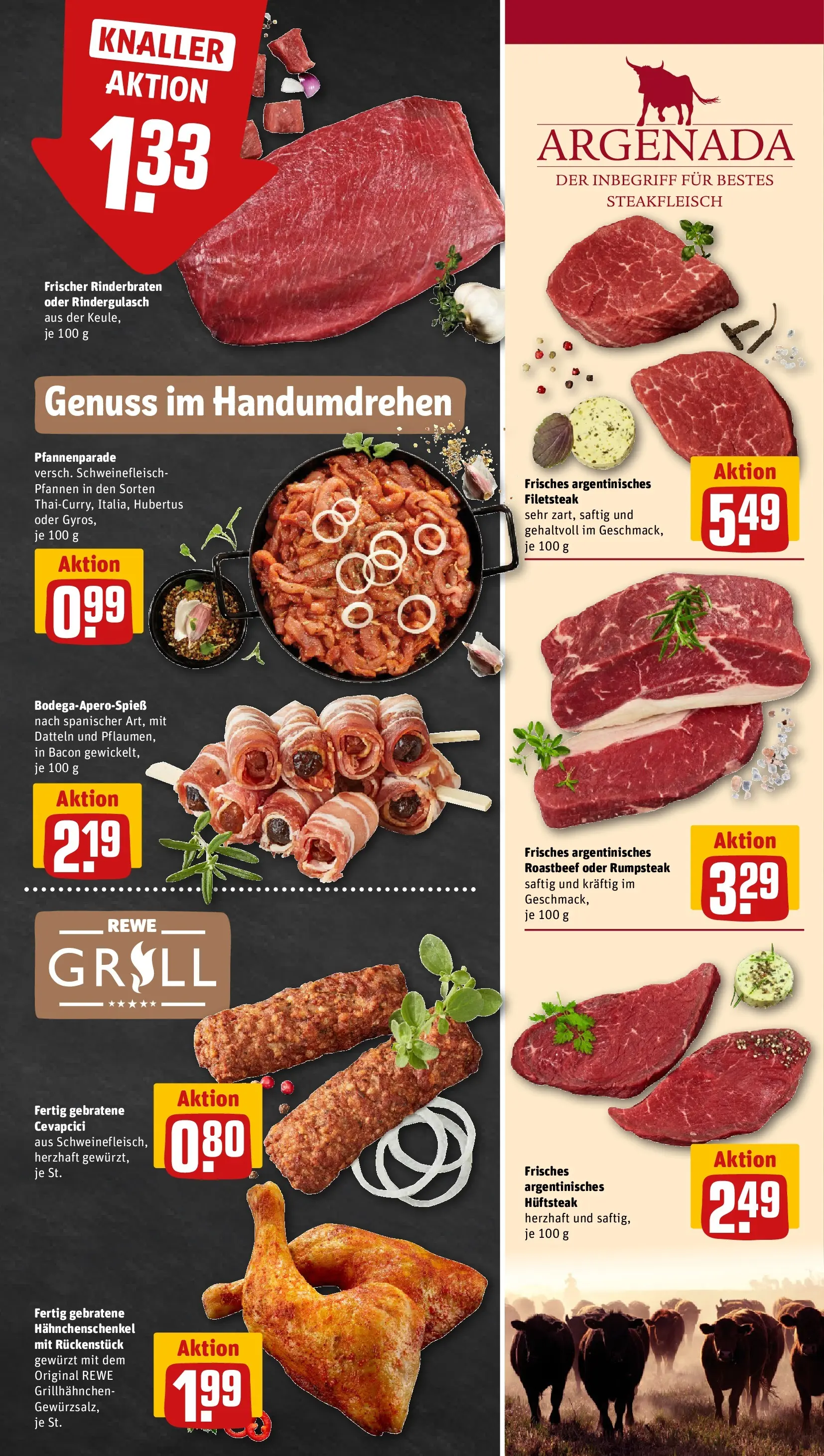 REWE Prospekt ab 08.06.2026 zum Blättern » Angebote | Seite: 7 | Produkte: Rinderbraten, Rumpsteak, Grill, Schweinefleisch