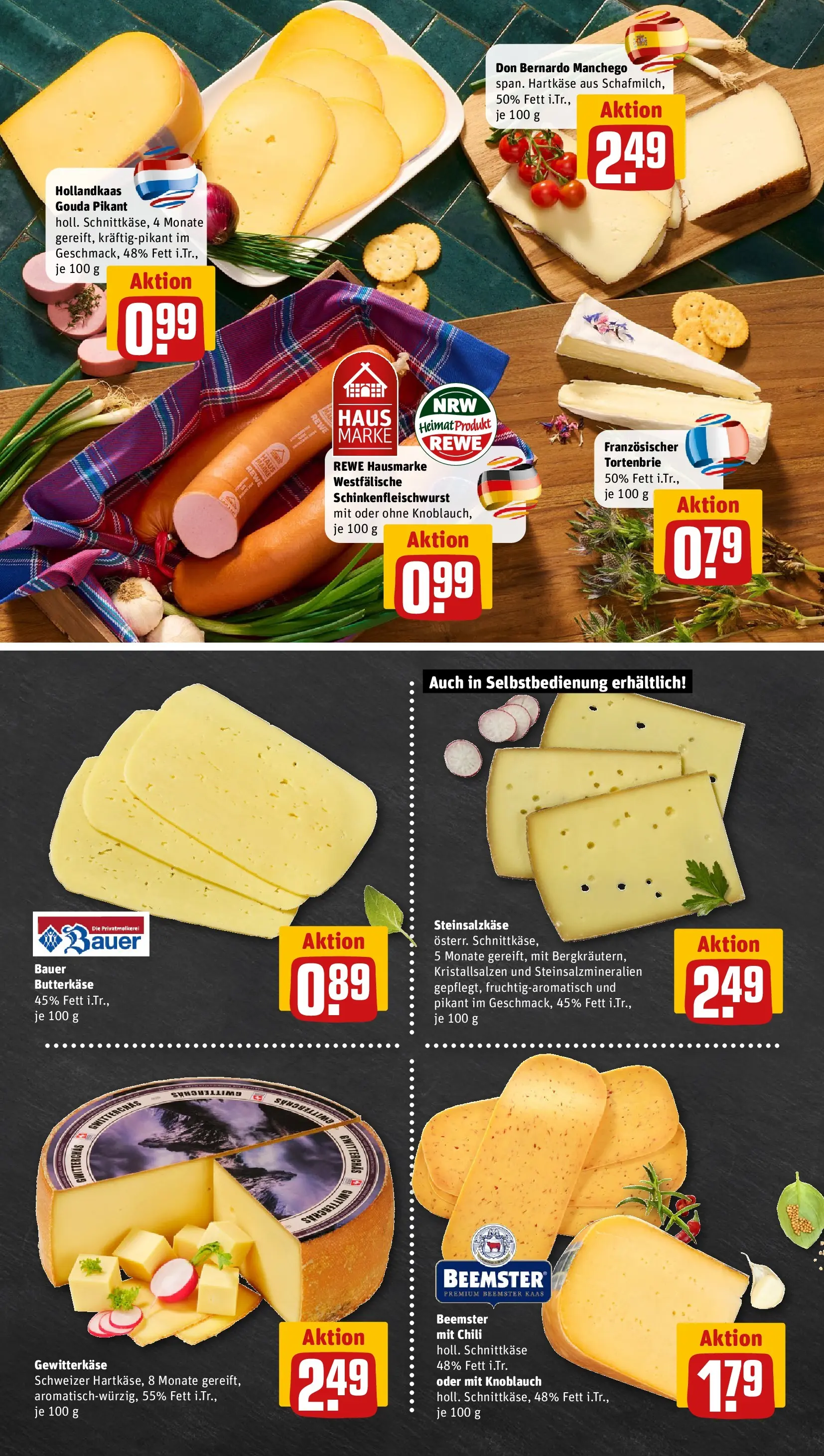 REWE Prospekt ab 08.06.2026 zum Blättern » Angebote | Seite: 9 | Produkte: Gouda, Knoblauch, Chili
