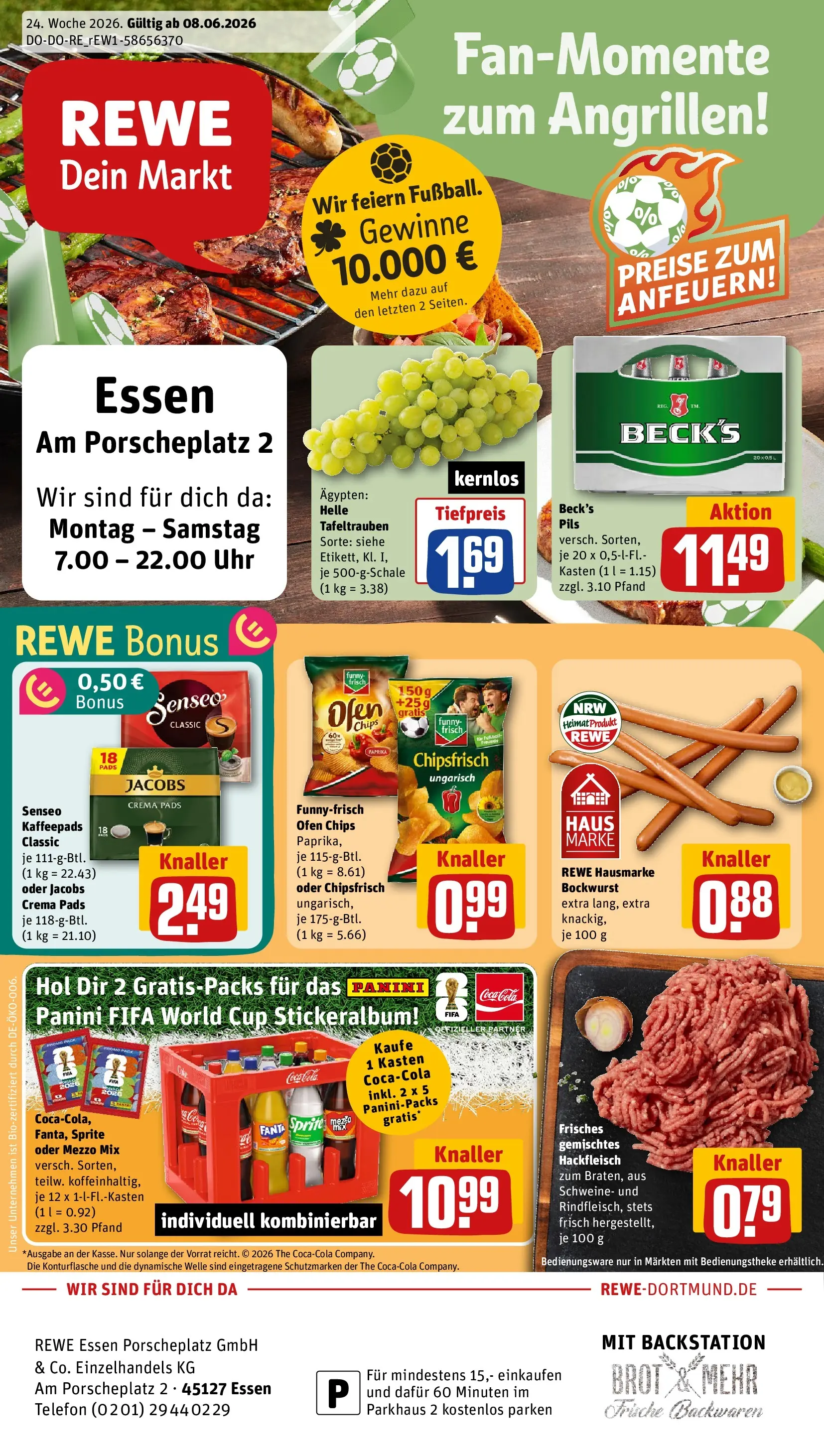 REWE Prospekt ab 08.06.2026 zum Blättern » Angebote | Seite: 1 | Produkte: Ofen, Cola, Pils, Oder mezzo mix