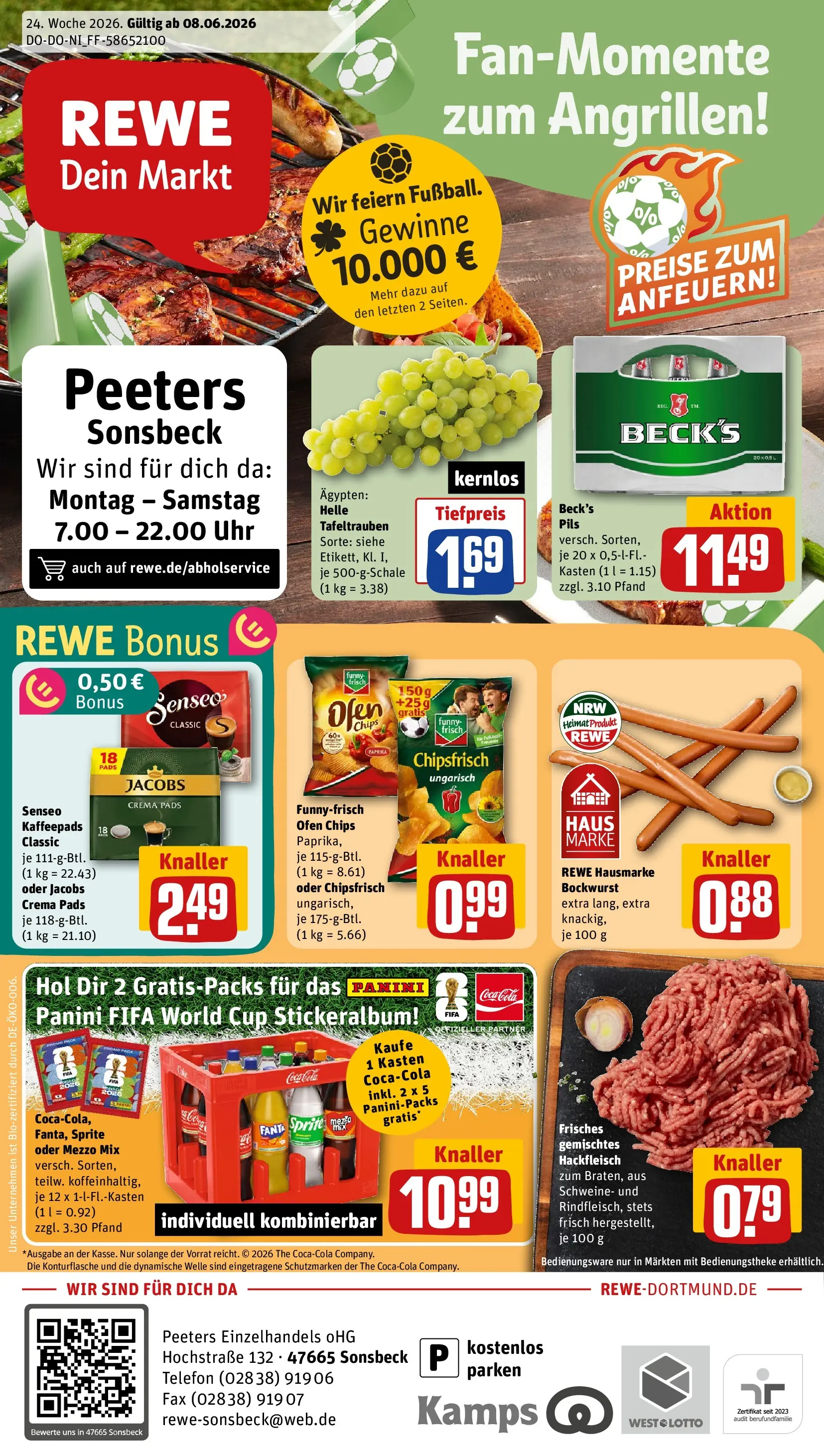 REWE Prospekt ab 08.06.2026 zum Blättern » Angebote | Seite: 1 | Produkte: Senseo, Fanta, Pils, Senseo kaffeepads