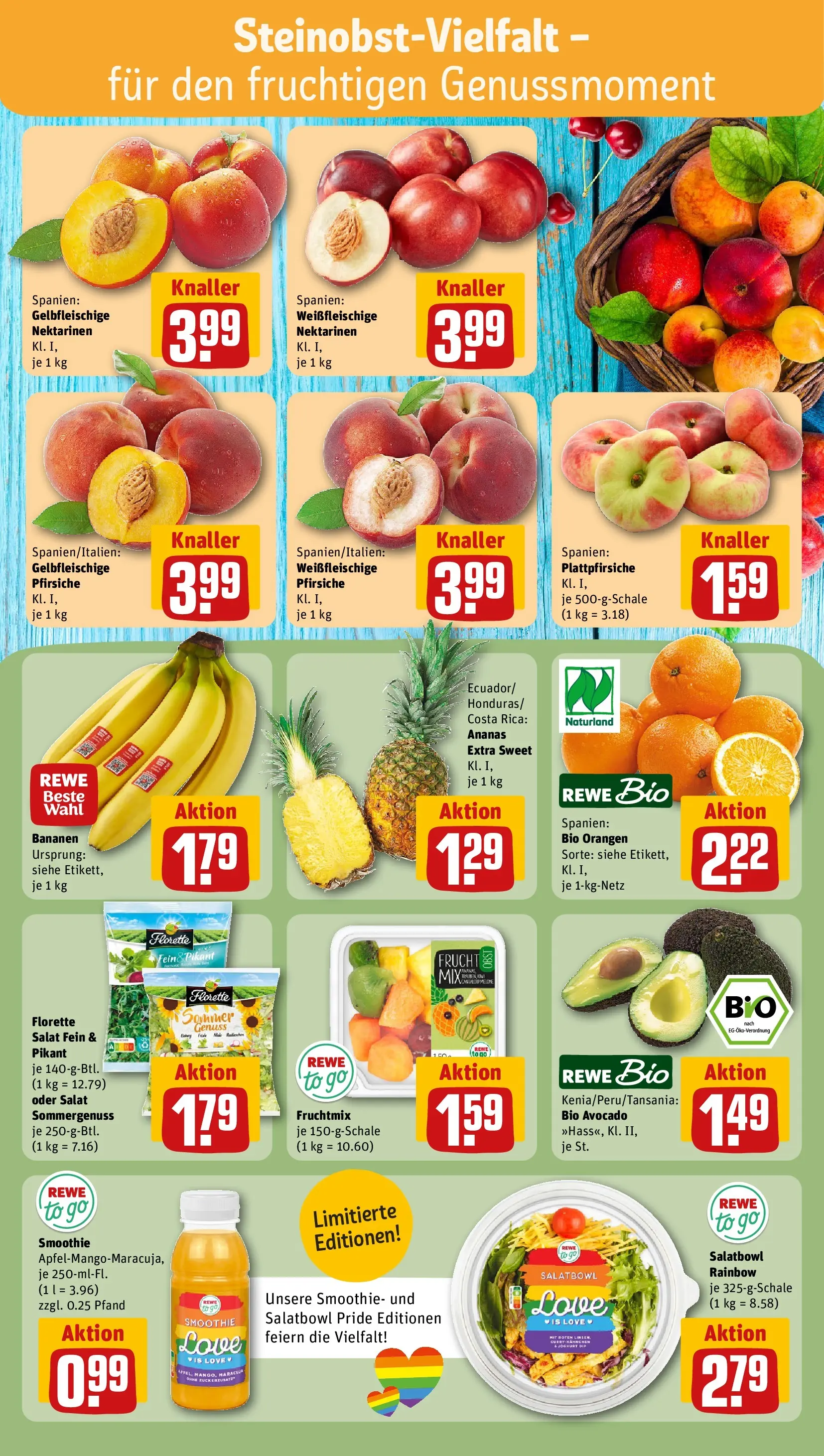 REWE Prospekt ab 07.06.2026 zum Blättern » Angebote | Seite: 6 | Produkte: Nektarinen, Bananen, Ananas, Avocado