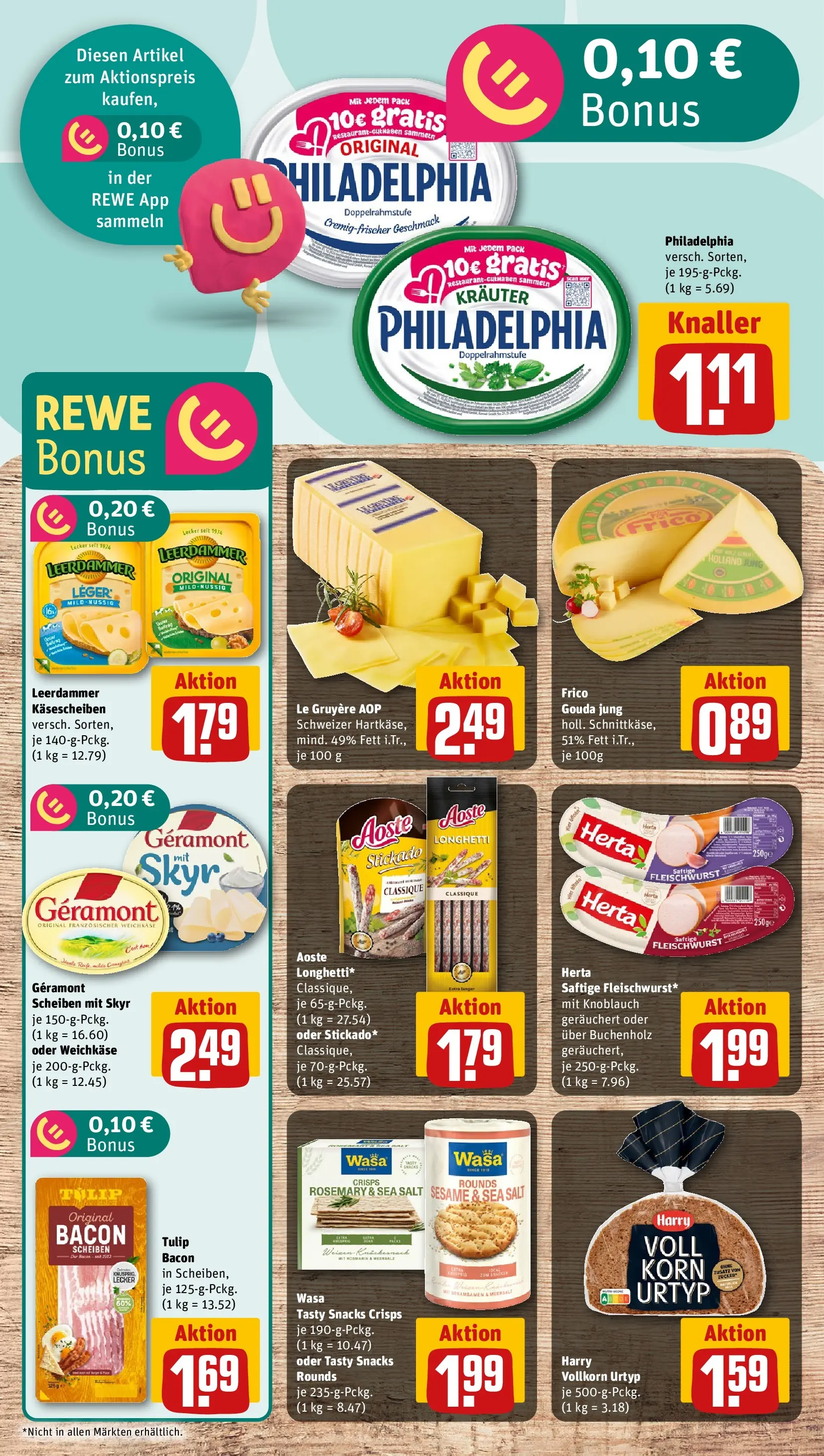 REWE Prospekt ab 07.06.2026 zum Blättern » Angebote | Seite: 9 | Produkte: Geramont, Leerdammer, Zucker, Knoblauch